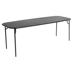 PETITE FRITURE Week-end, Large Rectangular Table with Slats, Black