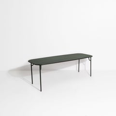 PETITE FRITURE Week-end, Large Rectangular Table with Slats, Glass Green