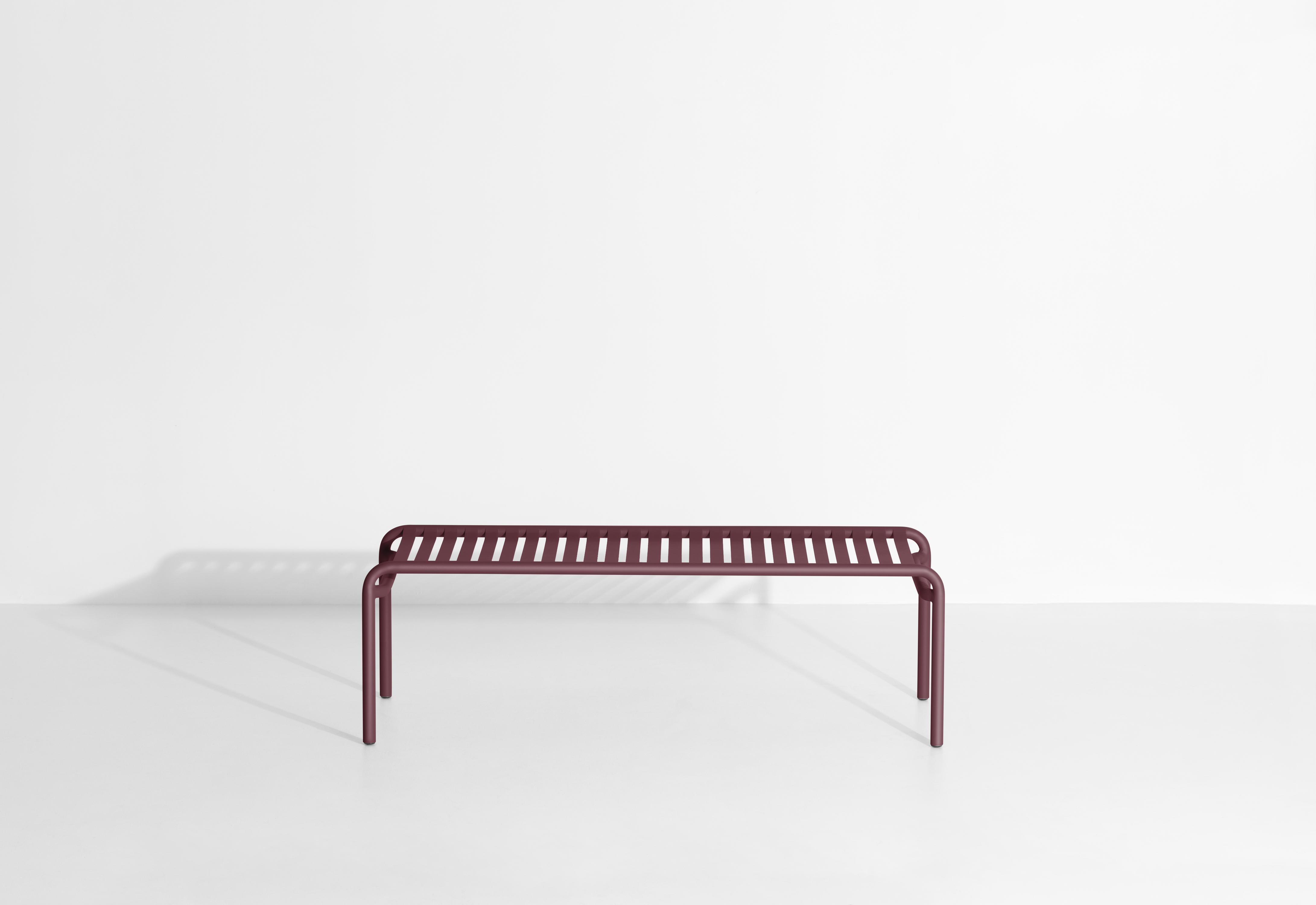 Chinese Petite Friture Week-End Long Coffee Table in Burgundy Aluminium, 2017  For Sale