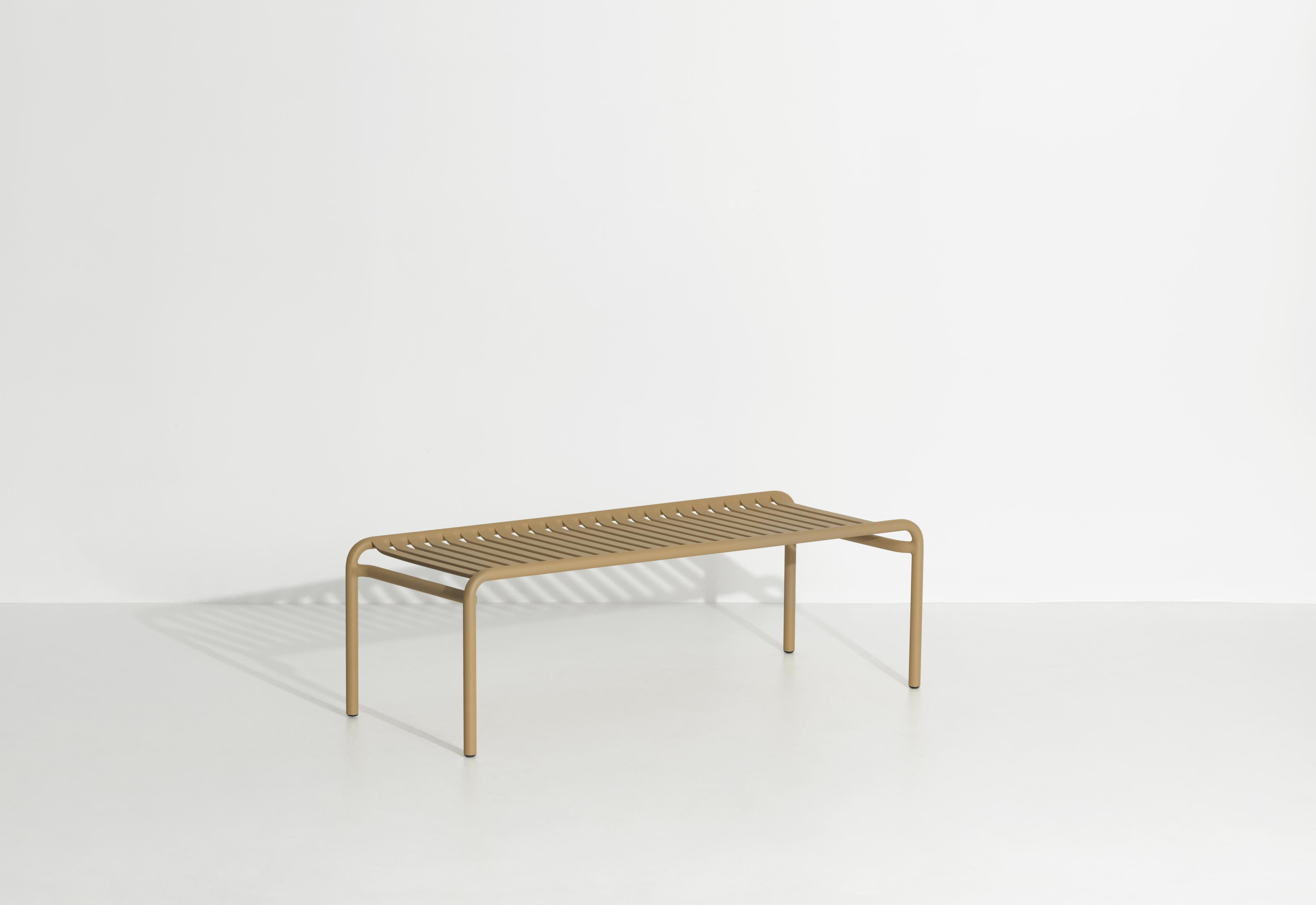 Petite Friture Week-End Long Coffee Table in Gold Aluminium by Studio BrichetZiegler, 2017

The week-end collection is a full range of outdoor furniture, in aluminium grained epoxy paint, matt finish, that includes 18 functions and 8 colours for