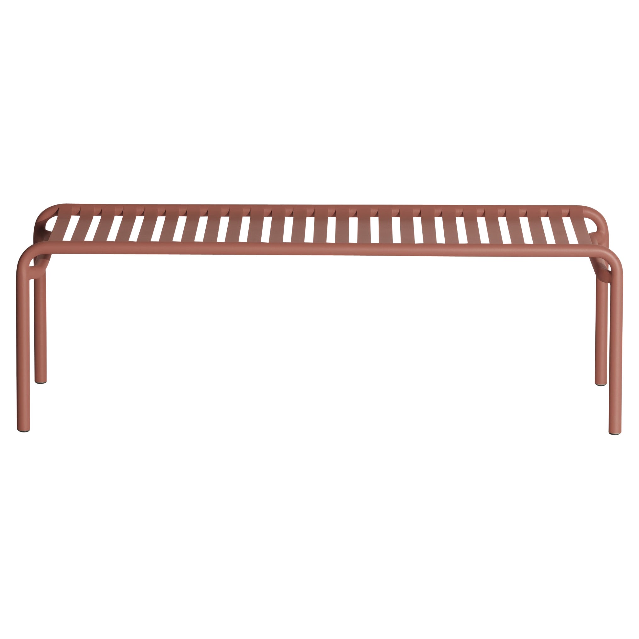 Mesa de centro larga Petite Friture Week-End de aluminio terracota, 2017