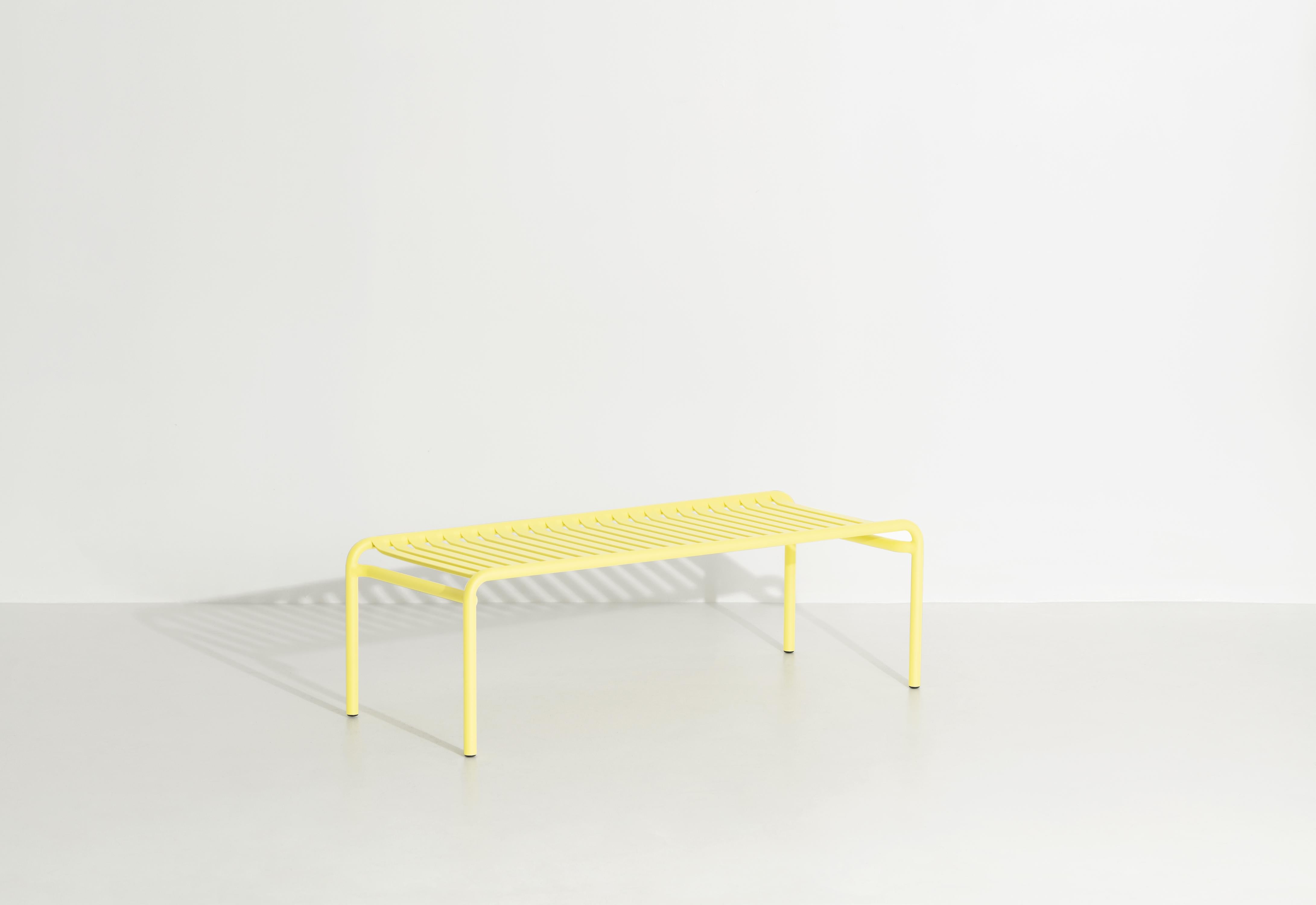 Chinese Petite Friture Week-End Long Coffee Table in Yellow Aluminium, 2017 For Sale