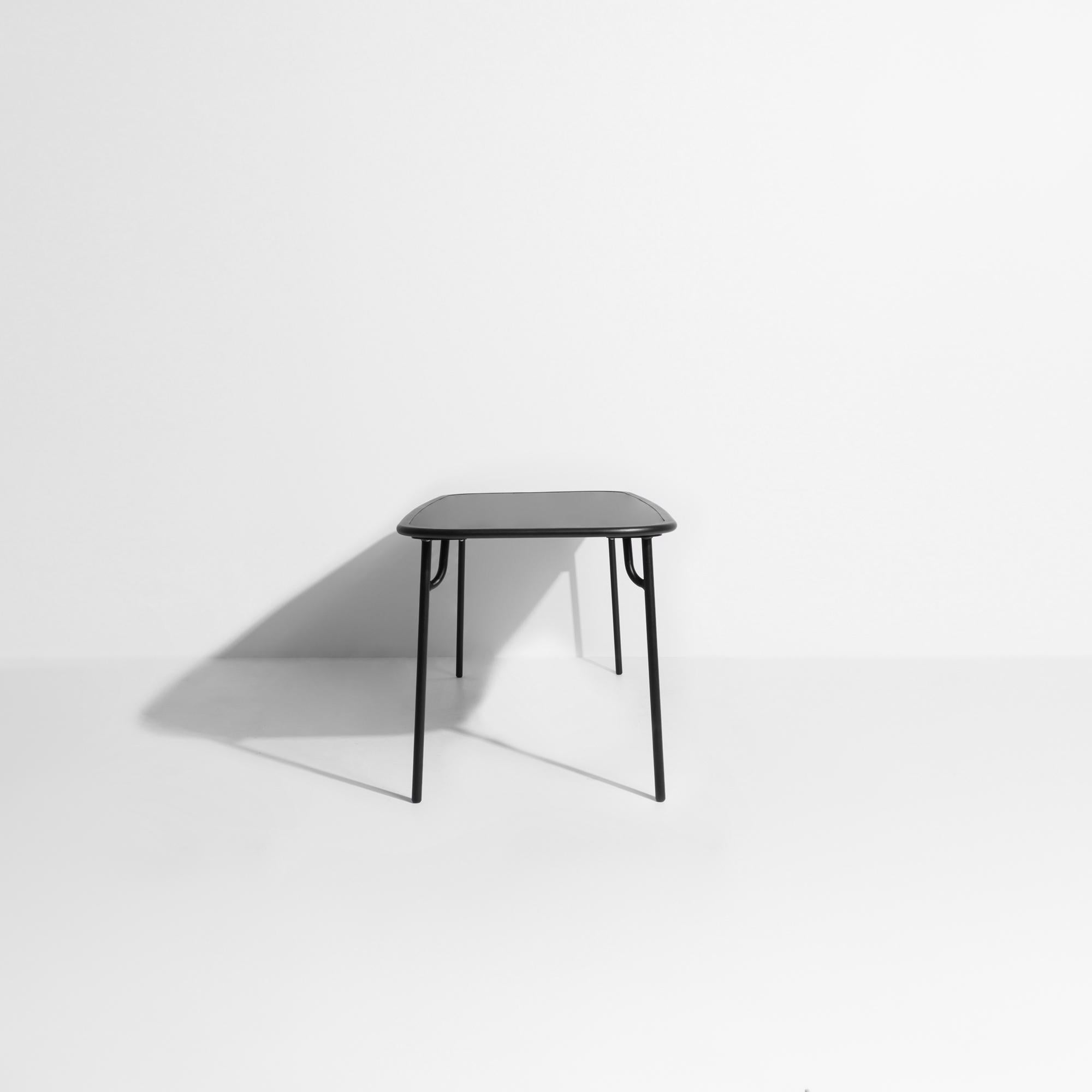 Aluminum Petite Friture Week-End Medium Plain Rectangular Dining Table in Black Aluminium For Sale