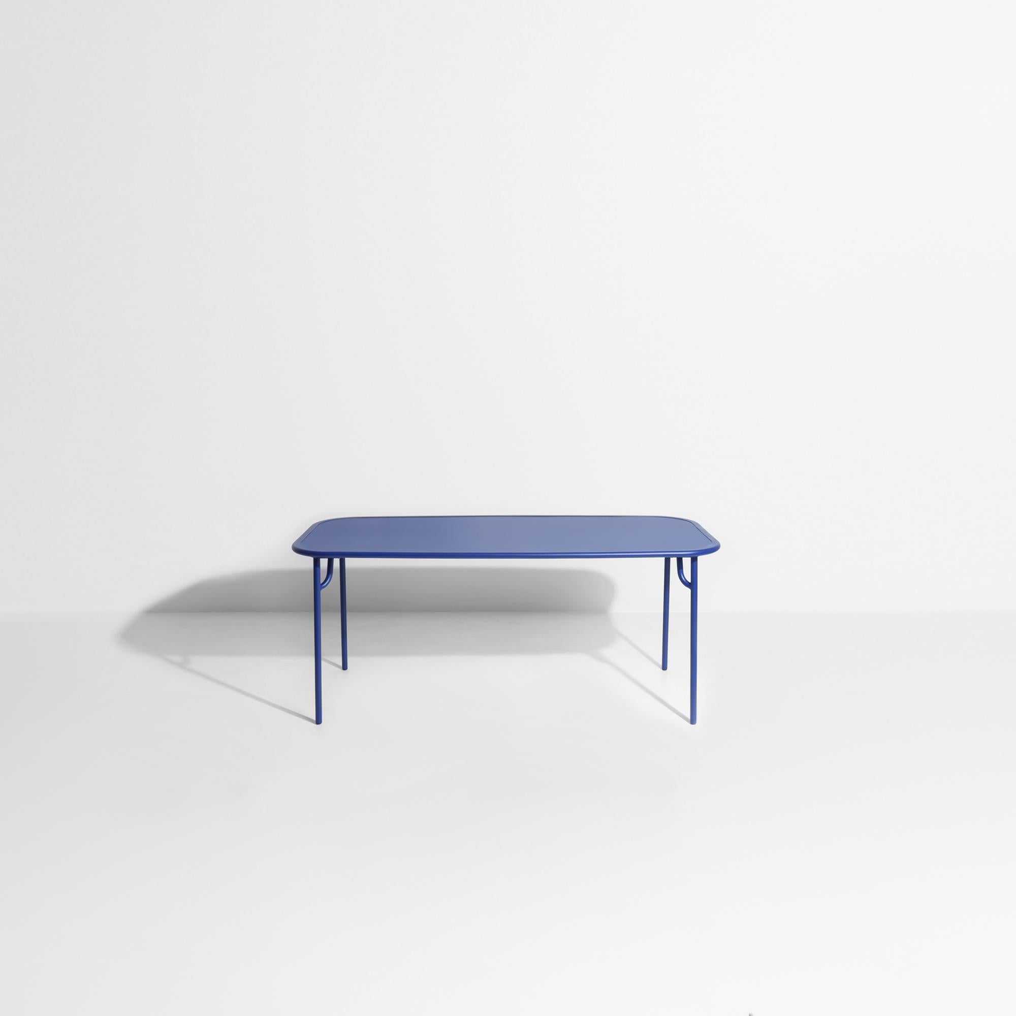 Petite Friture Week-End Medium Plain Rectangular Dining Table in Blue Aluminium In New Condition For Sale In Brooklyn, NY