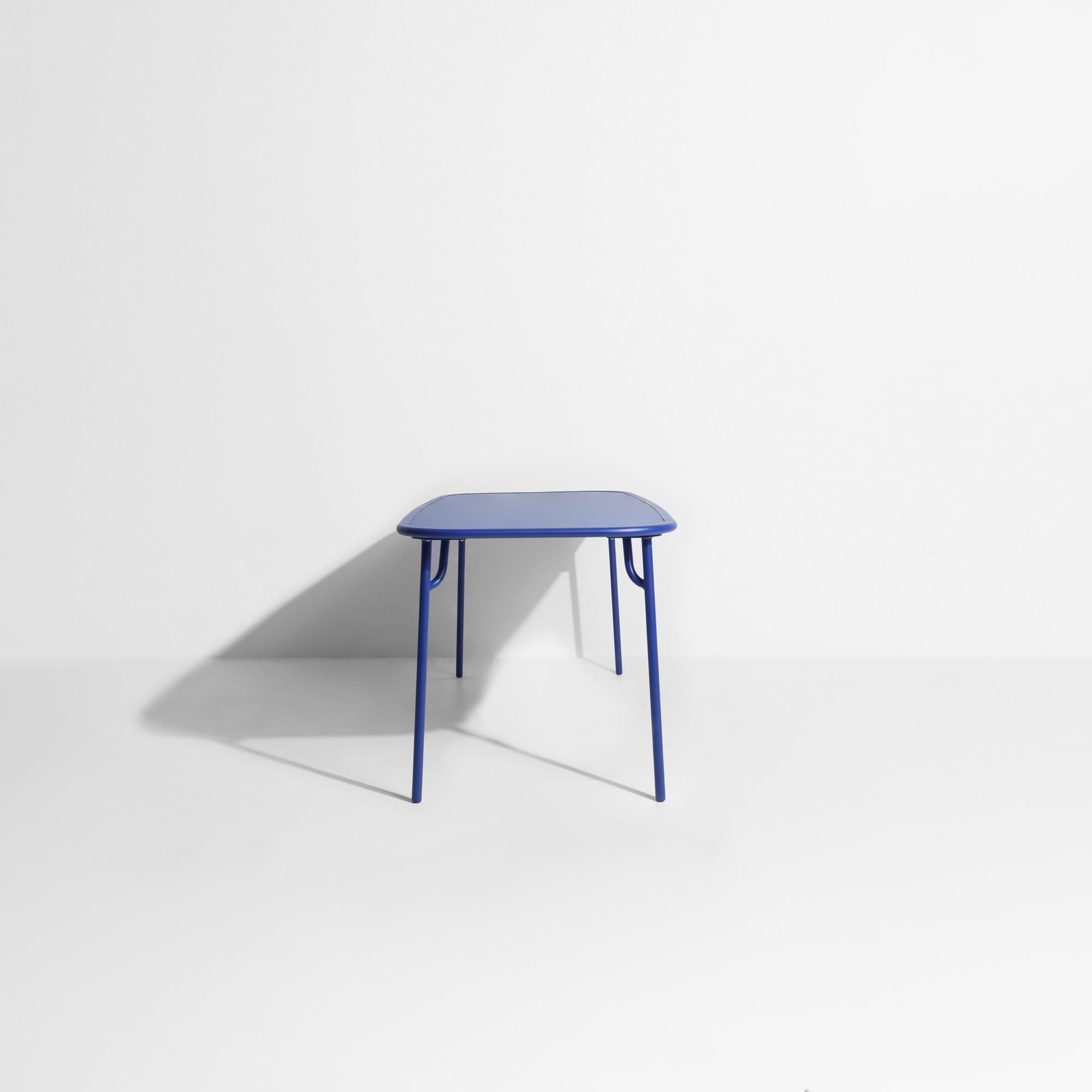 Aluminum Petite Friture Week-End Medium Plain Rectangular Dining Table in Blue Aluminium For Sale
