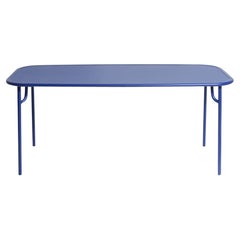 Petite Friture Week-End Medium Plain Rectangular Dining Table in Blue Aluminium