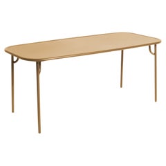 Petite table de salle à manger rectangulaire moyenne Week-end de Friture en aluminium doré