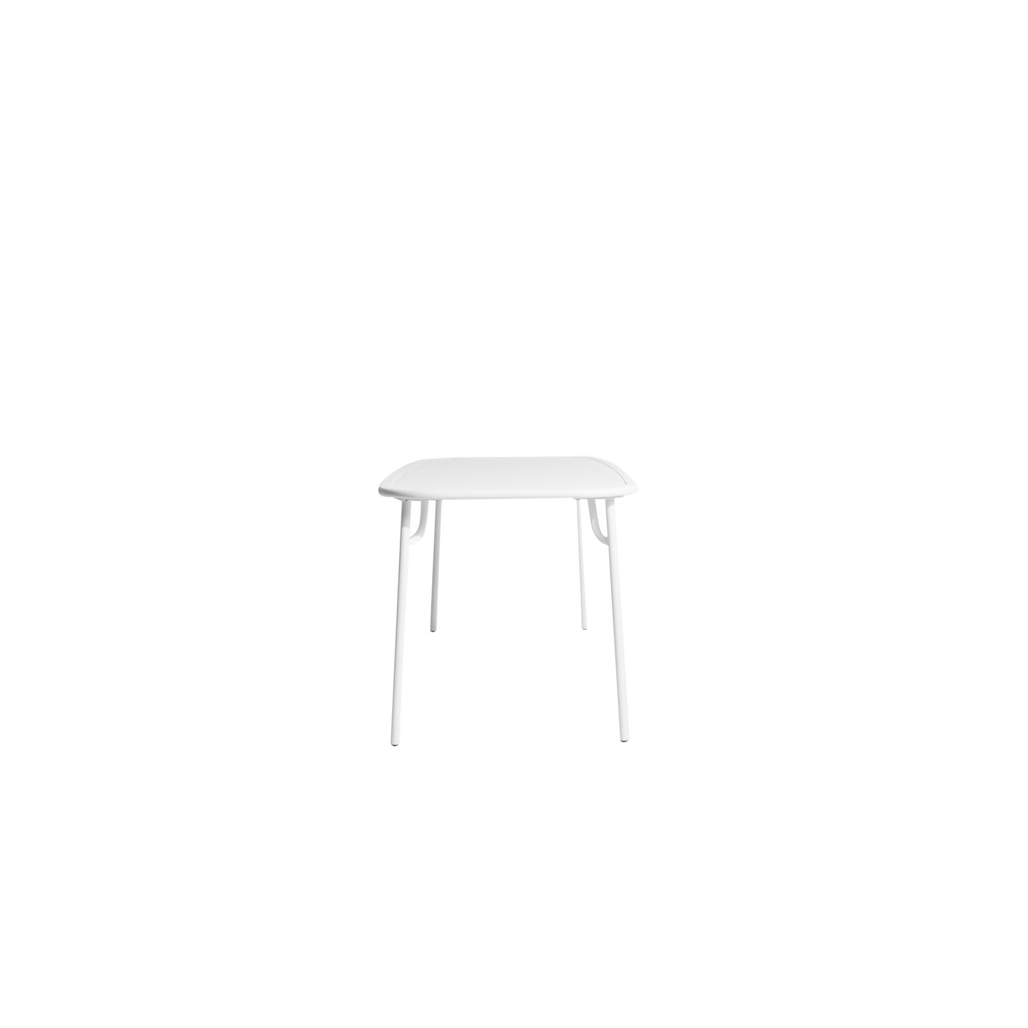 Chinese Petite Friture Week-End Medium Plain Rectangular Dining Table in White Aluminium For Sale
