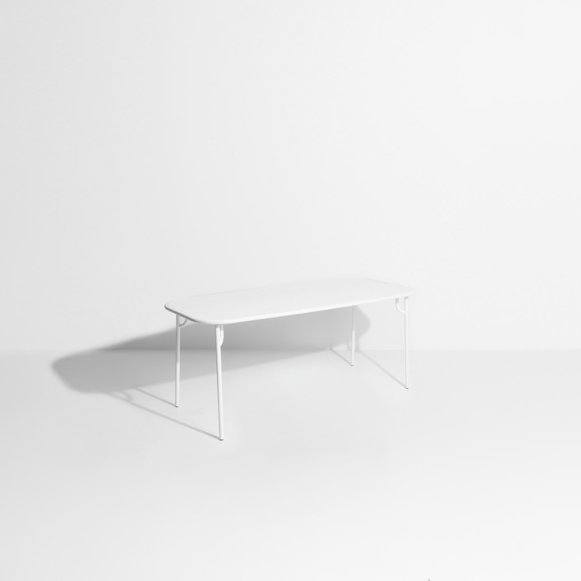 Contemporary Petite Friture Week-End Medium Plain Rectangular Dining Table in White Aluminium For Sale