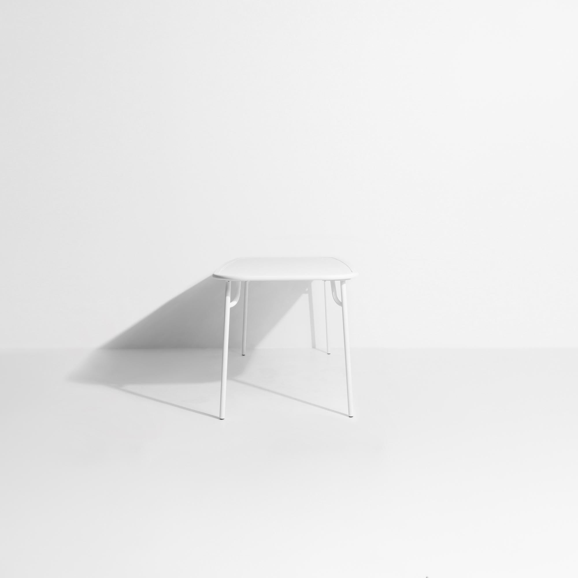Aluminum Petite Friture Week-End Medium Plain Rectangular Dining Table in White Aluminium For Sale