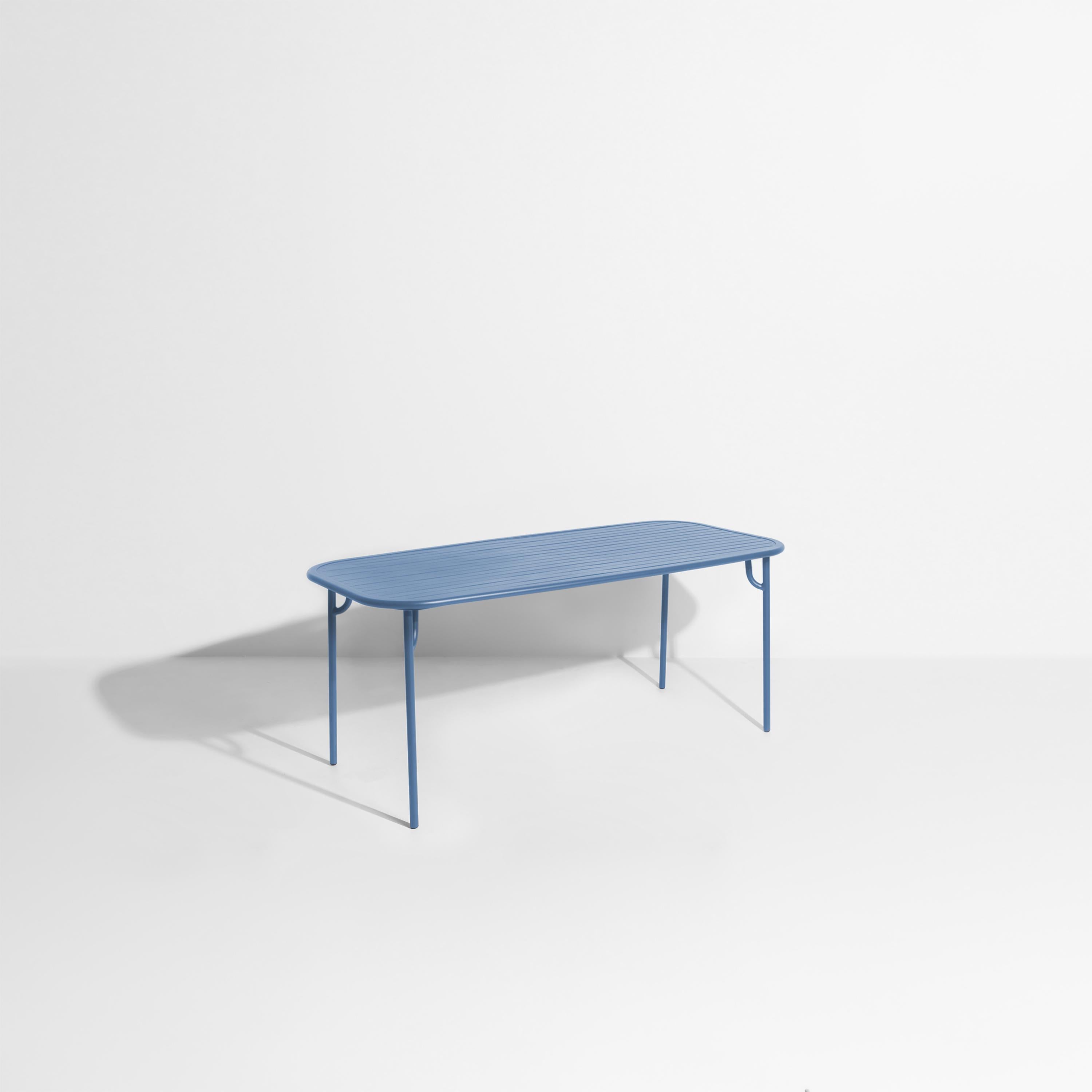 Petite Friture Week-End Medium Rectangular Dining Table in Azur Blue Aluminium with Slats by Studio BrichetZiegler, 2017

The week-end collection is a full range of outdoor furniture, in aluminium grained epoxy paint, matt finish, that includes 18