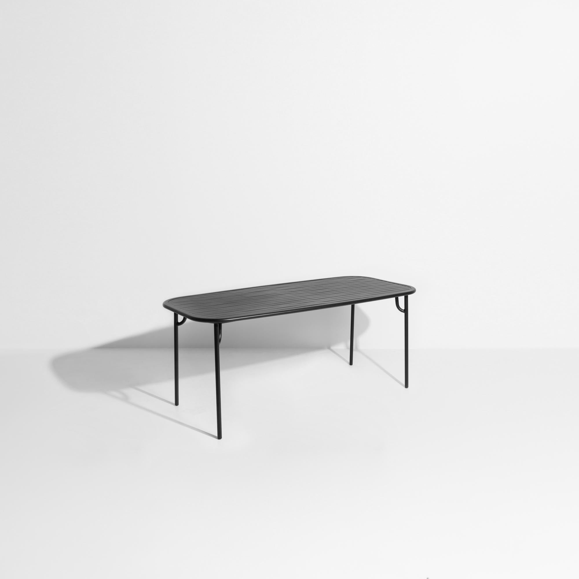 Petite Friture Week-End Medium Rectangular Dining Table in Black with Slats In New Condition For Sale In Brooklyn, NY