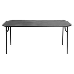 Petite table de salle à manger rectangulaire moyenne Week-end de Friture en noir avec ardoises