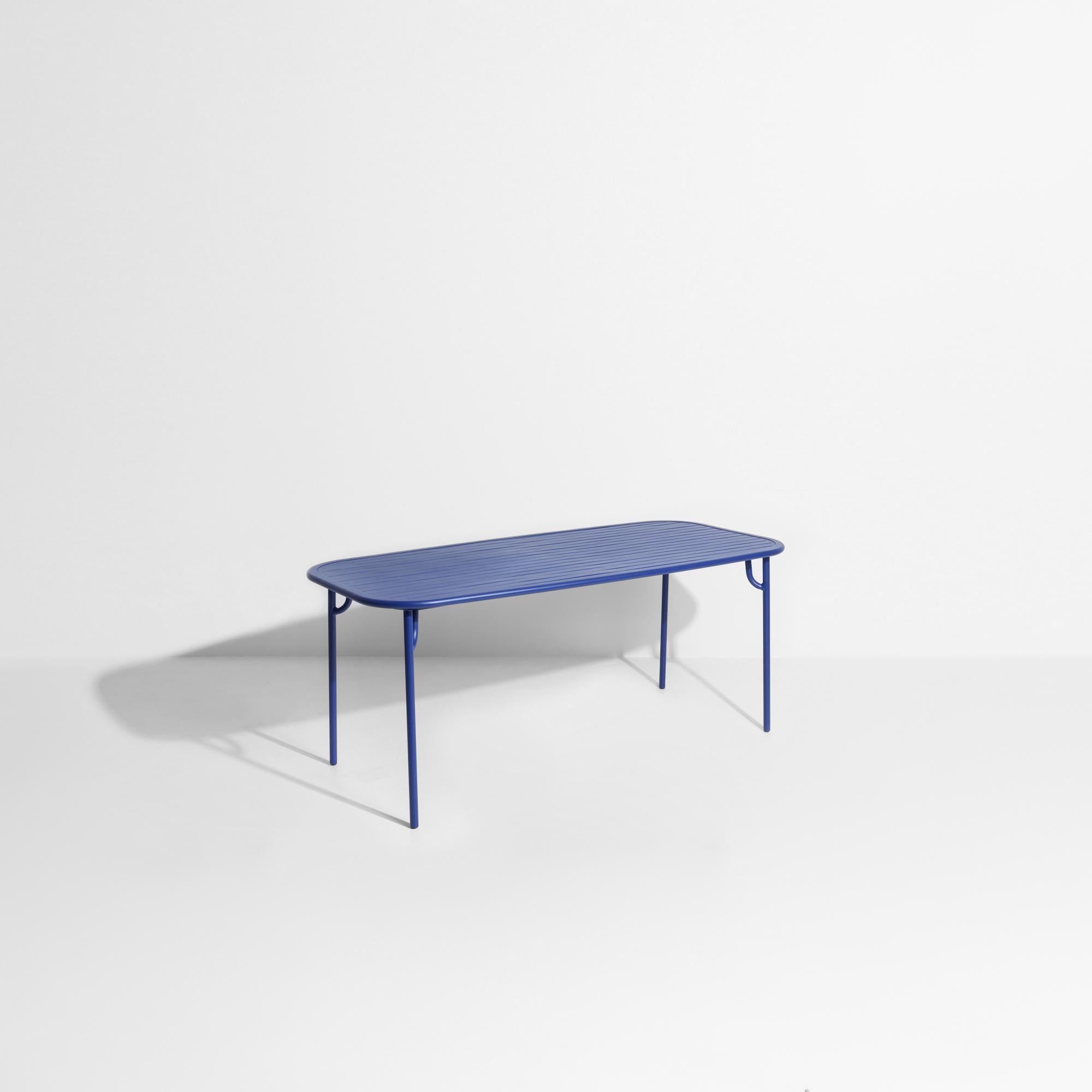 Contemporary Petite Friture Week-End Medium Rectangular Dining Table in Blue with Slats For Sale