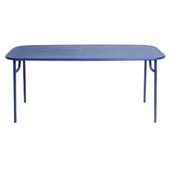 Tavolo da pranzo rettangolare medio Petite Friture Week-End in blu con doghe