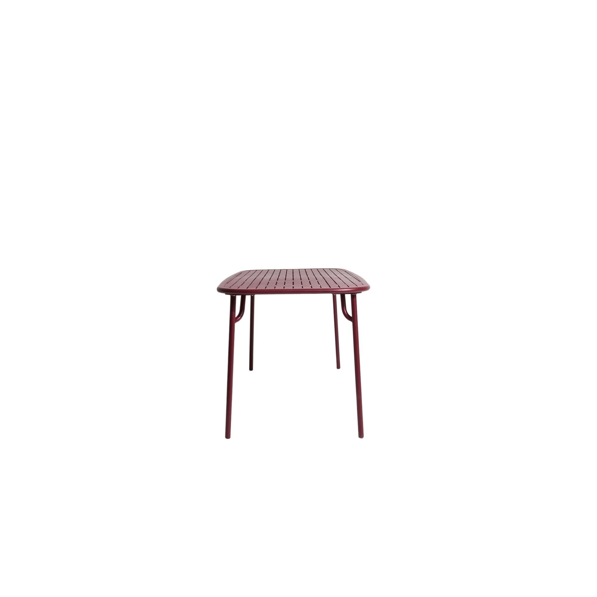 Chinese Petite Friture Week-End Medium Rectangular Dining Table in Burgundy with Slats  For Sale