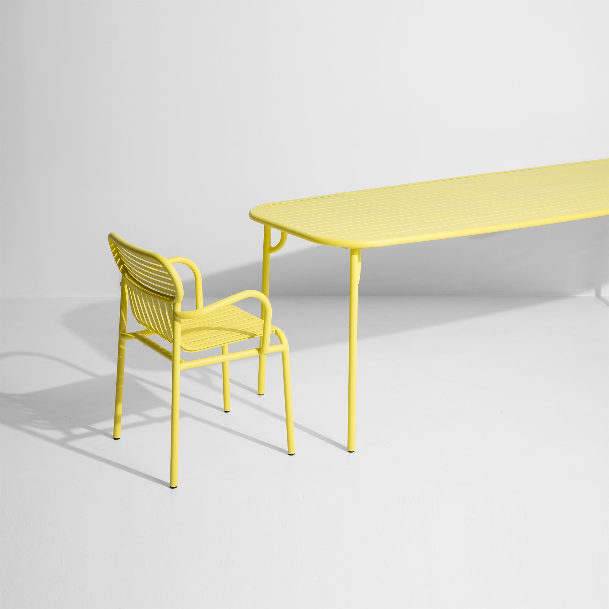 Petite Friture Week-End Medium Rectangular Dining Table in Coral with Slats For Sale 1