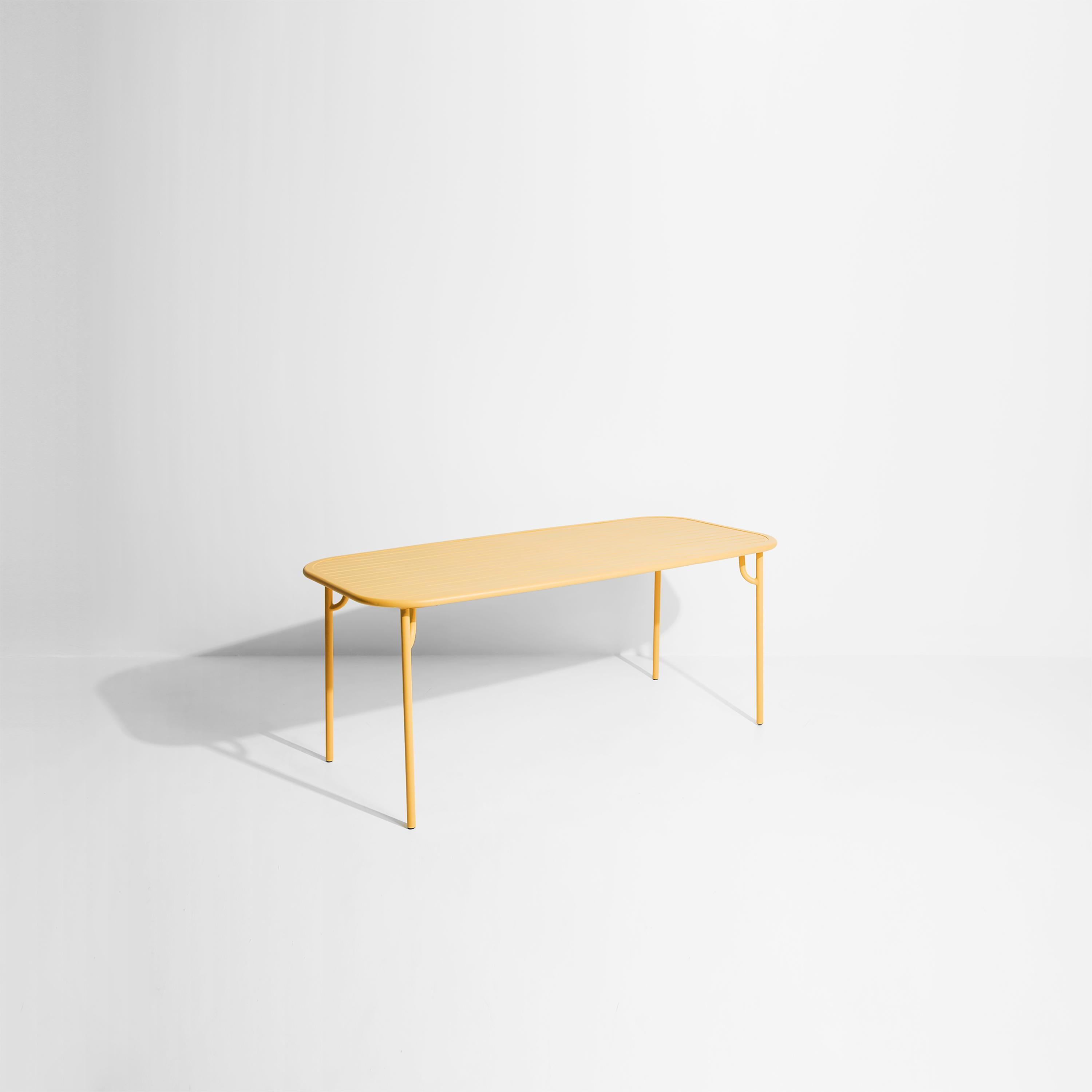 Petite Friture Week-End Medium Rectangular Dining Table in Saffron Aluminium with Slats by Studio BrichetZiegler, 2017

The week-end collection is a full range of outdoor furniture, in aluminium grained epoxy paint, matt finish, that includes 18