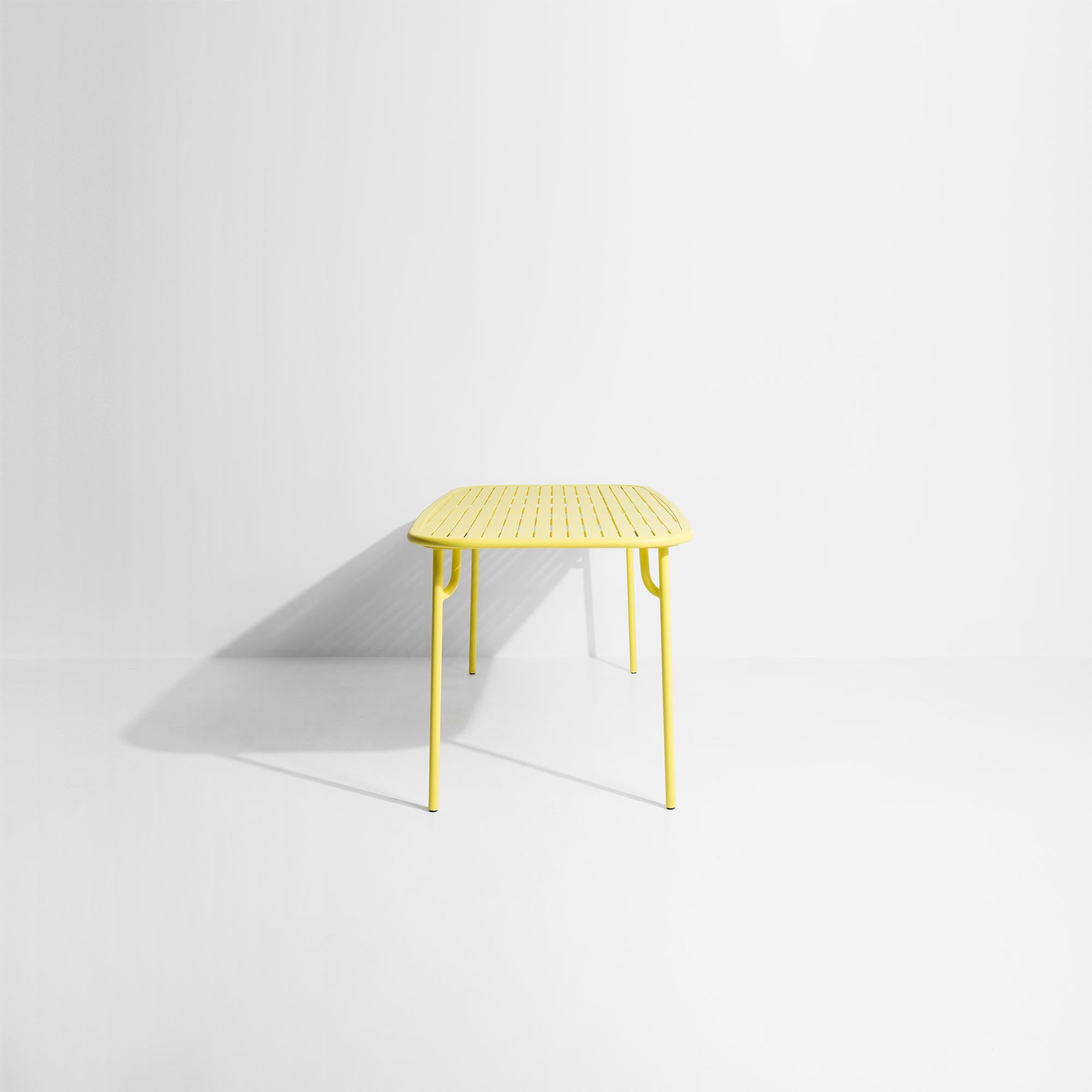 Chinese Petite Friture Week-End Medium Rectangular Dining Table in Yellow with Slats For Sale