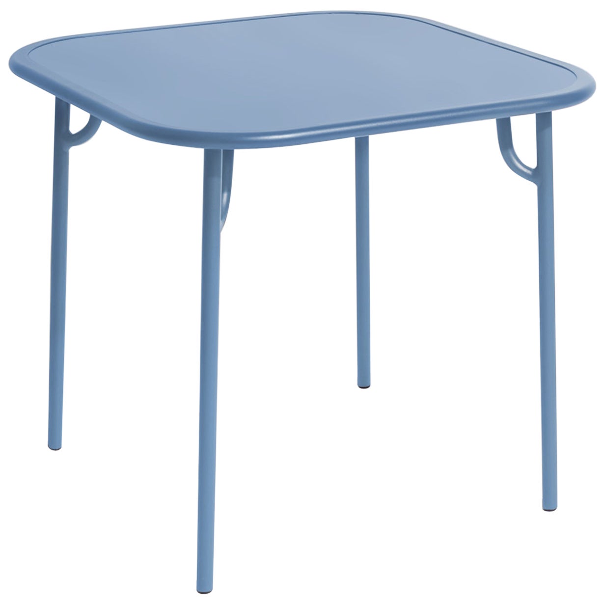 Petite Friture Week-End Tavolo da pranzo quadrato liscio in alluminio blu azzurro, 2017