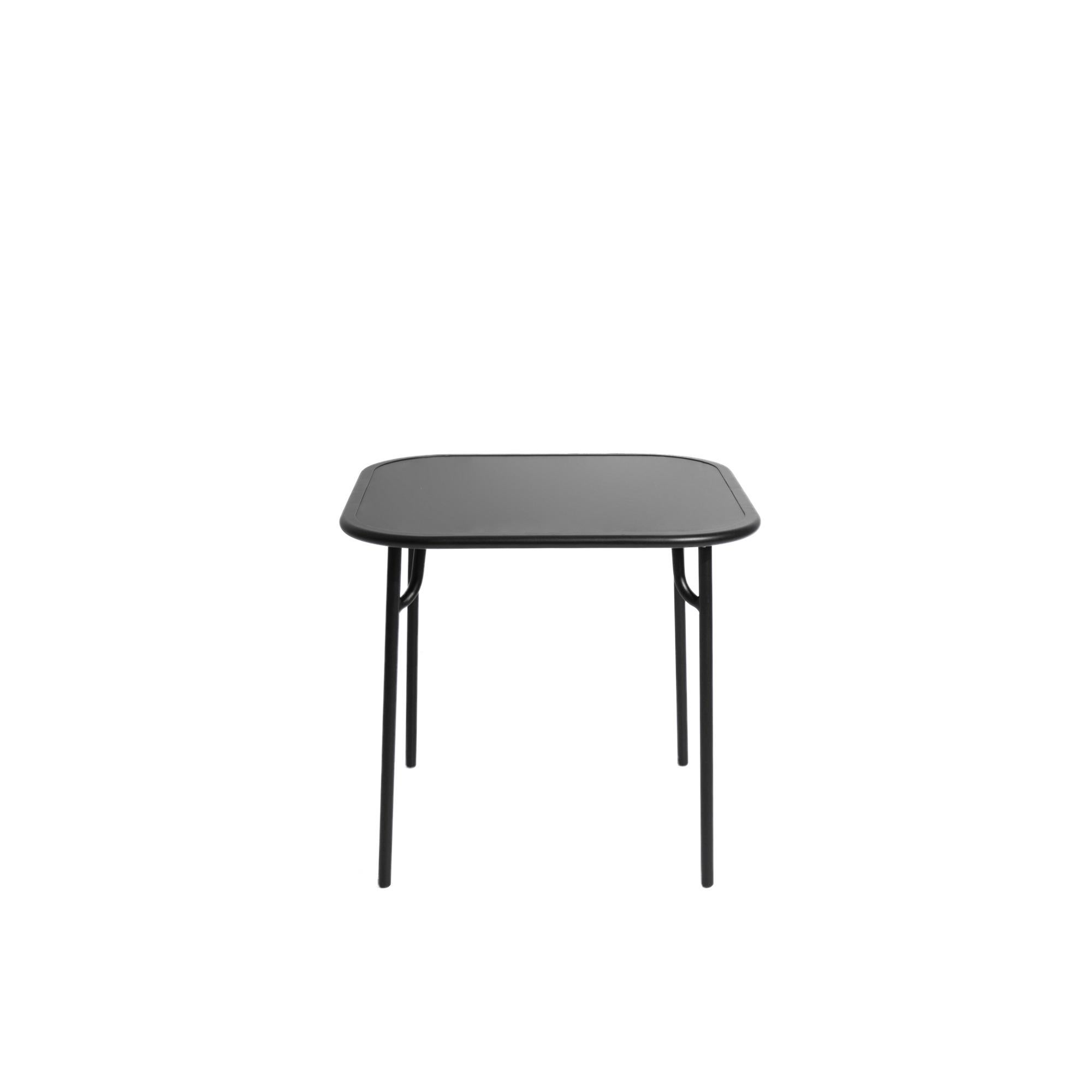 Petite Friture Week-End Plain Square Dining Table in Black Aluminium by Studio BrichetZiegler, 2017

The week-end collection is a full range of outdoor furniture, in aluminium grained epoxy paint, matt finish, that includes 18 functions and 8