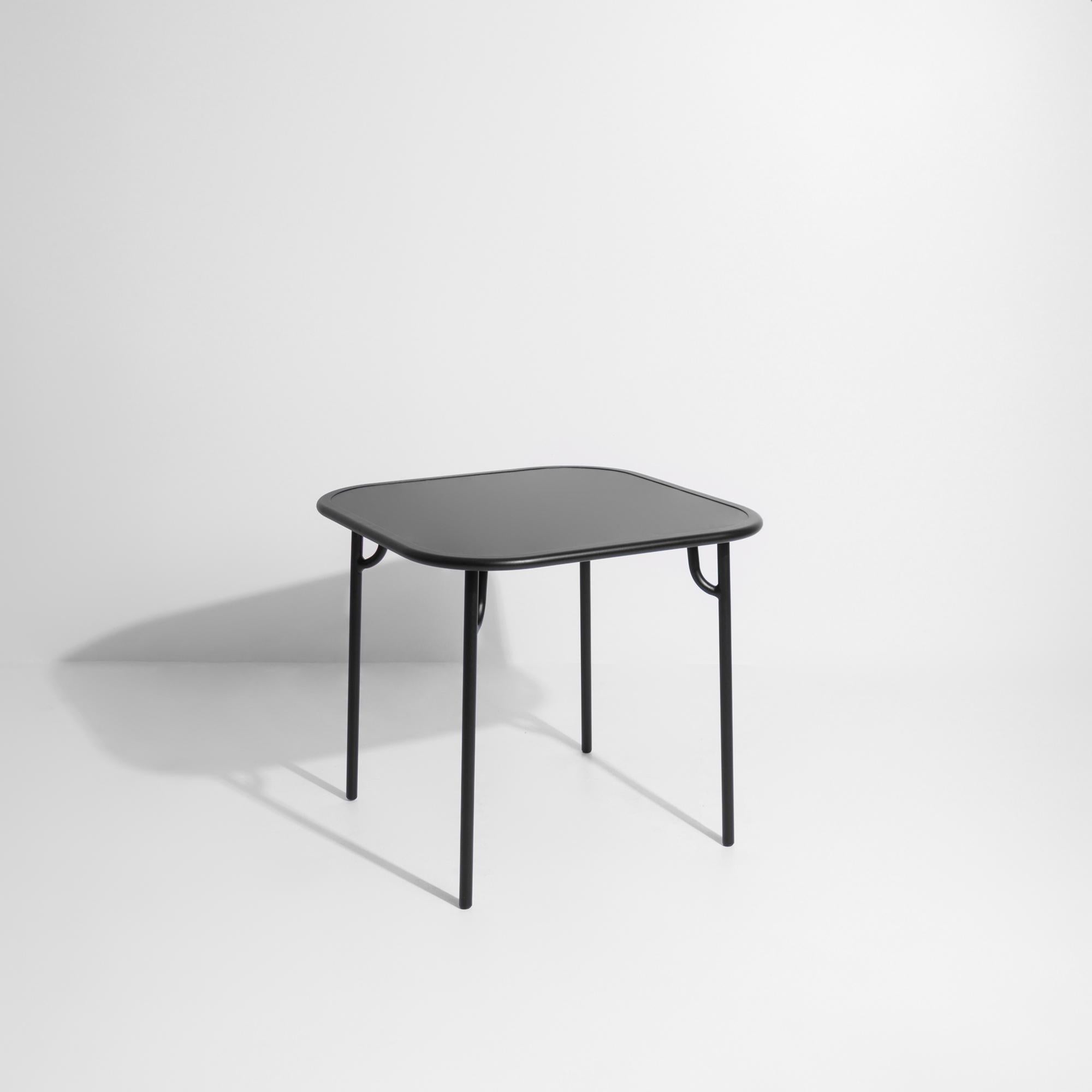 Chinese Petite Friture Week-End Plain Square Dining Table in Black Aluminium, 2017 For Sale