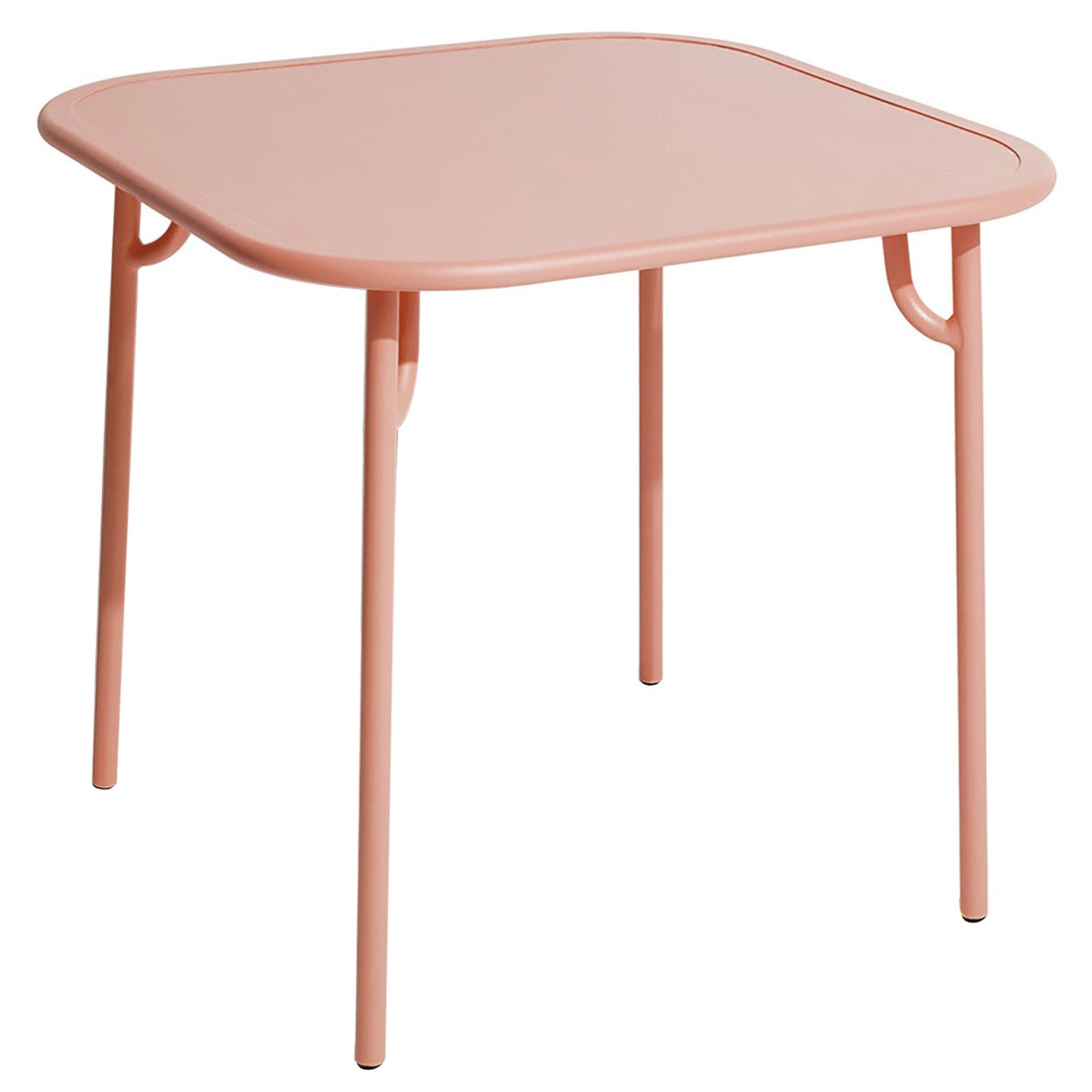 Tavolo da pranzo quadrato semplice Petite Friture Week-End in alluminio Blush, 2017