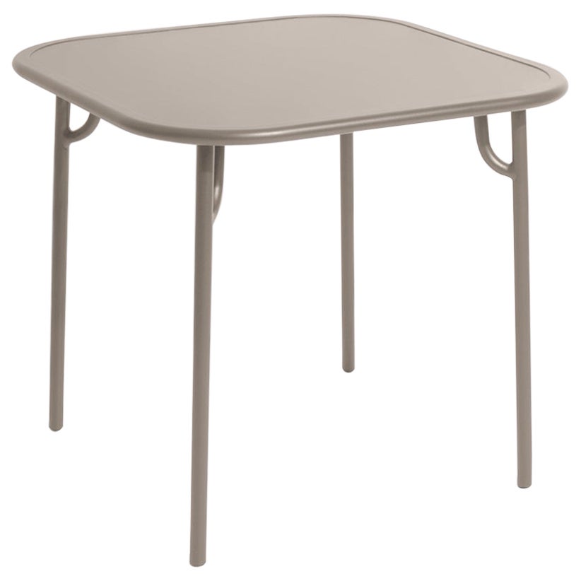 Kleiner, schlichter, quadratischer Friture Week-End-Esstisch aus Dune Aluminium, 2017