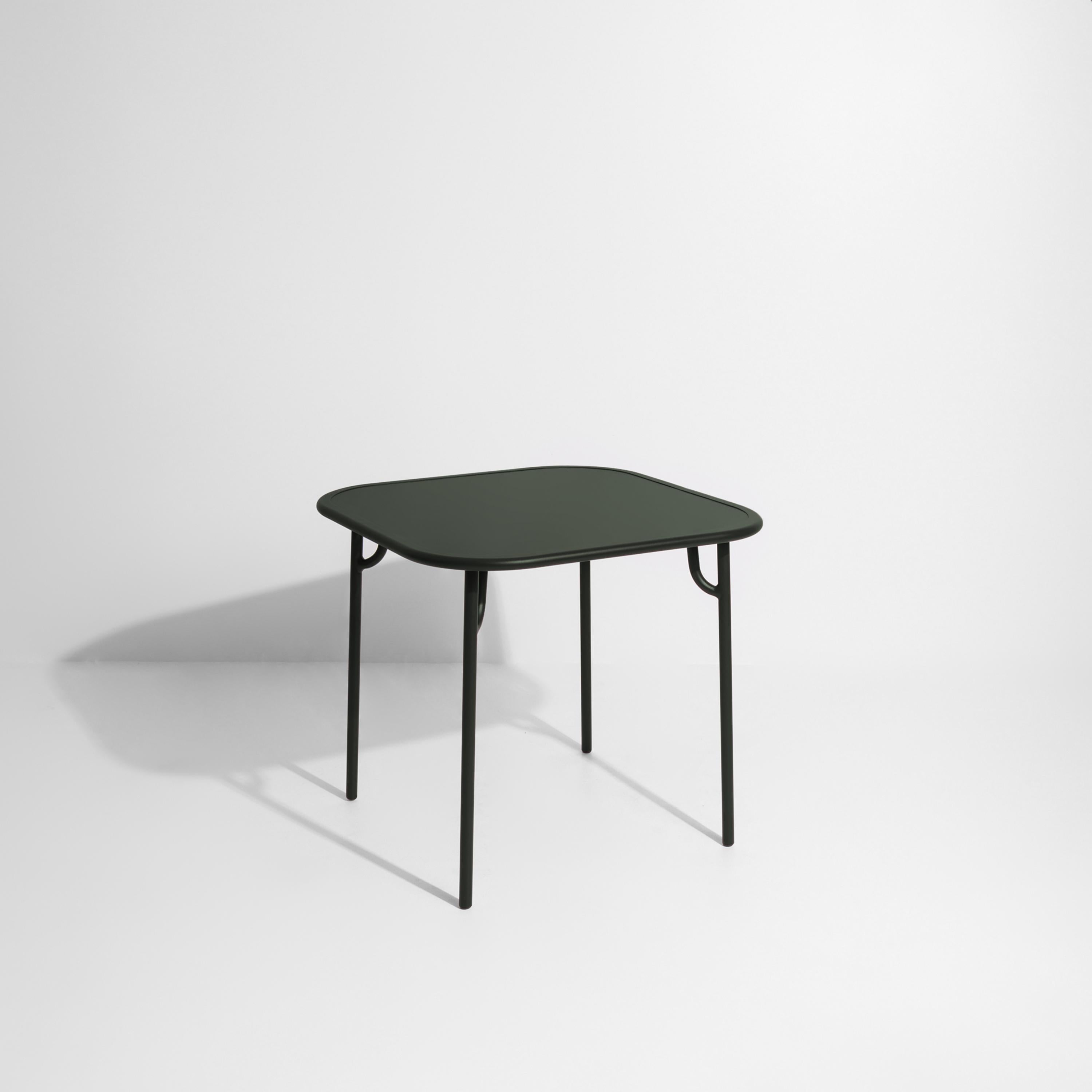 Petite Friture Week-End Plain Square Dining Table in Glass Green Aluminium by Studio BrichetZiegler, 2017

The week-end collection is a full range of outdoor furniture, in aluminium grained epoxy paint, matt finish, that includes 18 functions and