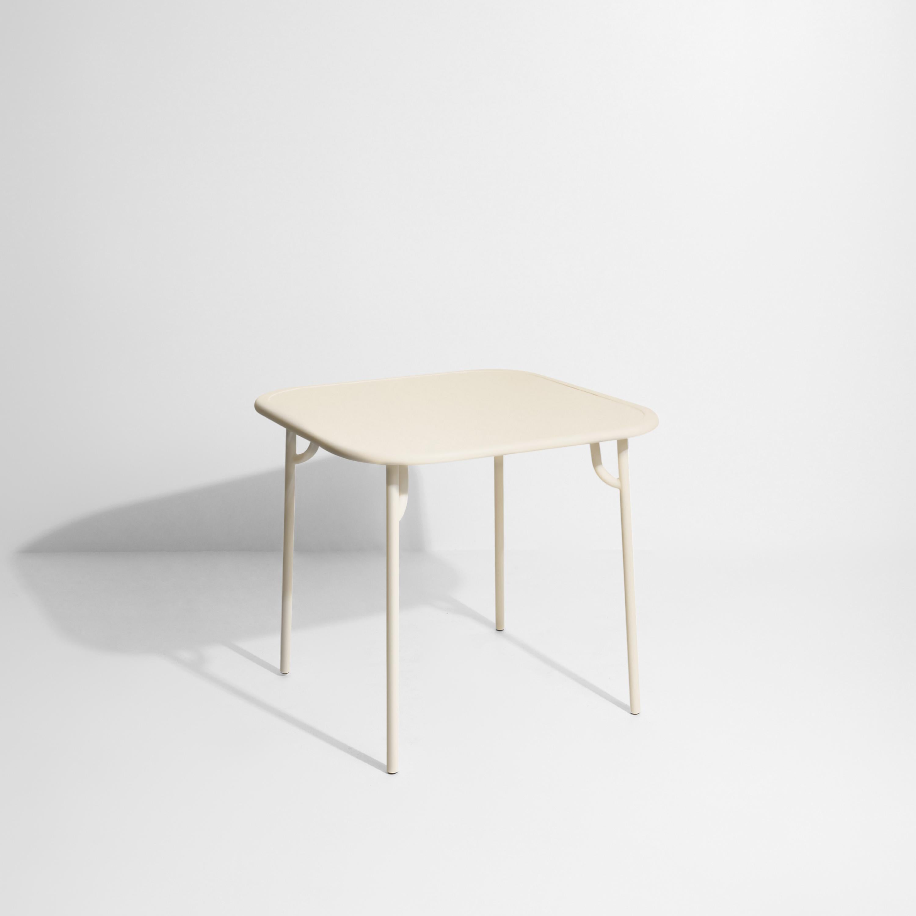 Petite Friture Week-End Plain Square Dining Table in Ivory Aluminium by Studio BrichetZiegler, 2017

The week-end collection is a full range of outdoor furniture, in aluminium grained epoxy paint, matt finish, that includes 18 functions and 8