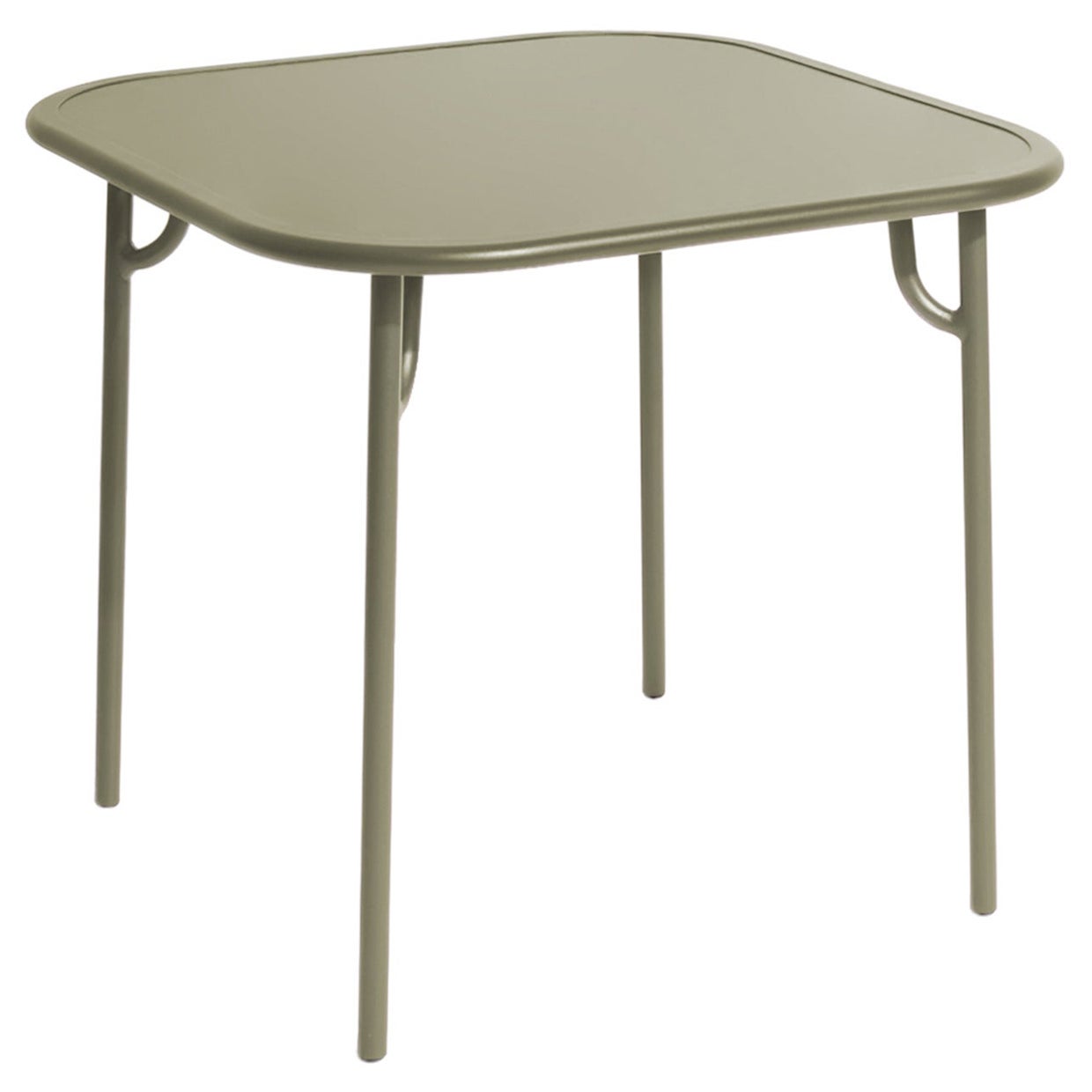 Petite Friture Mesa de comedor cuadrada lisa Week-End de aluminio verde jade, 2017