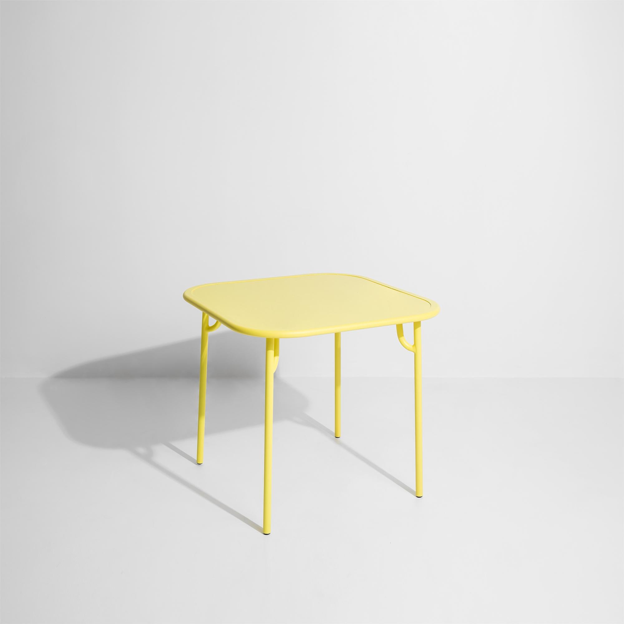 Chinese Petite Friture Week-End Plain Square Dining Table in Yellow Aluminium, 2017 For Sale
