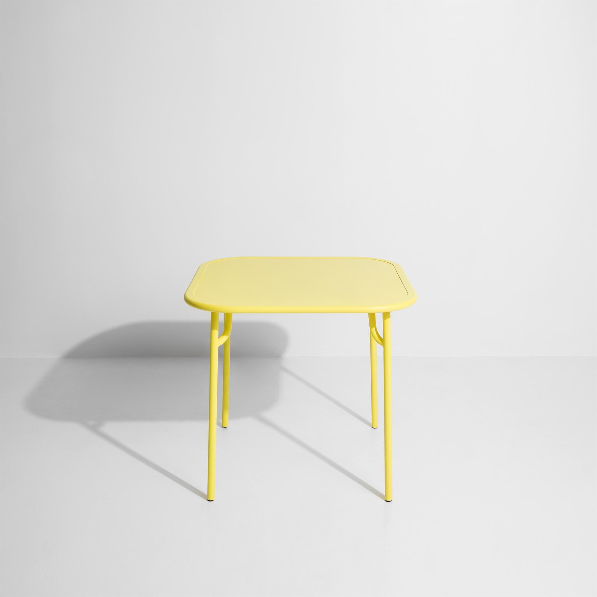 Petite Friture Week-End Plain Square Dining Table in Yellow Aluminium, 2017 In New Condition For Sale In Brooklyn, NY