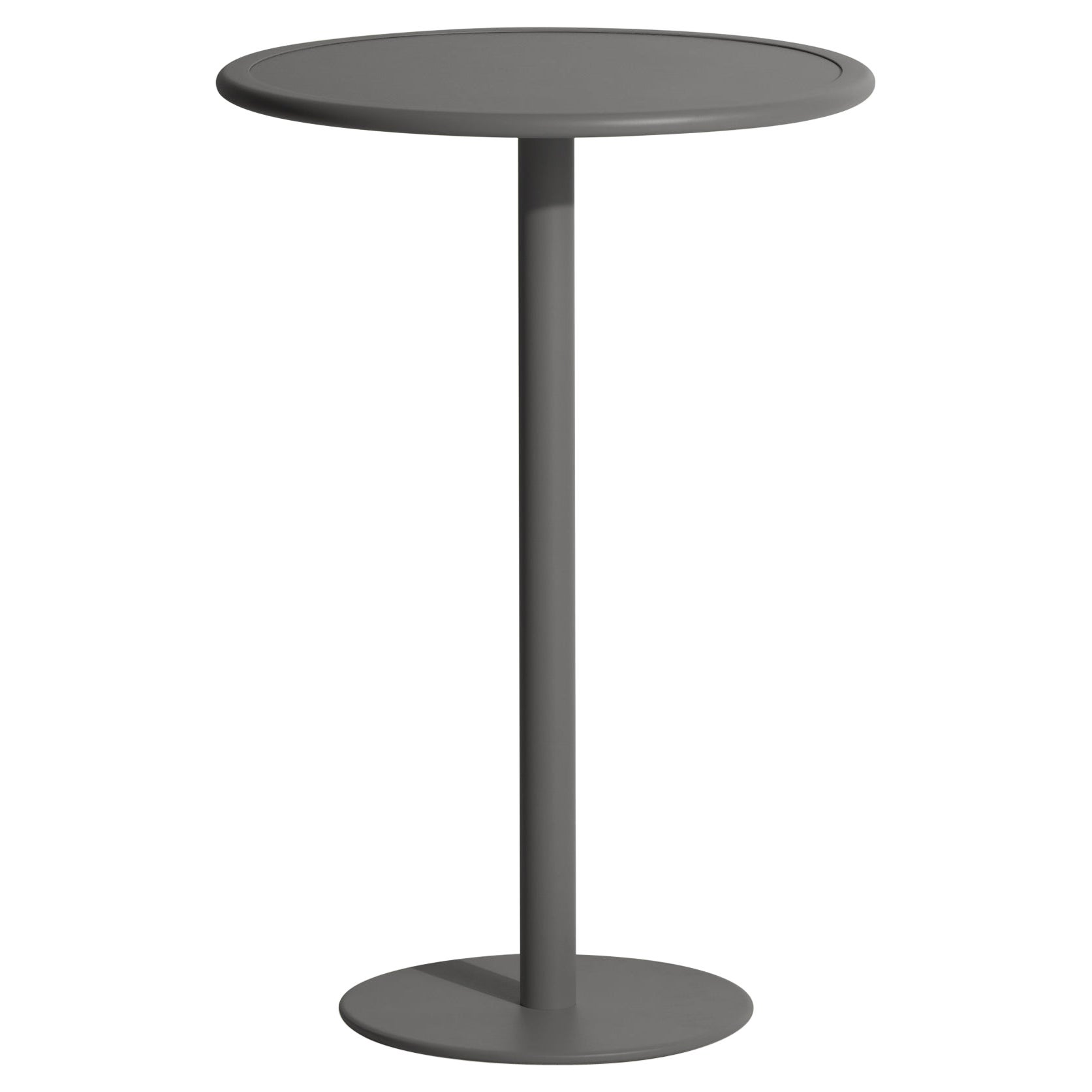 Mesa alta redonda Petite Friture Week-End de aluminio antracita, 2017