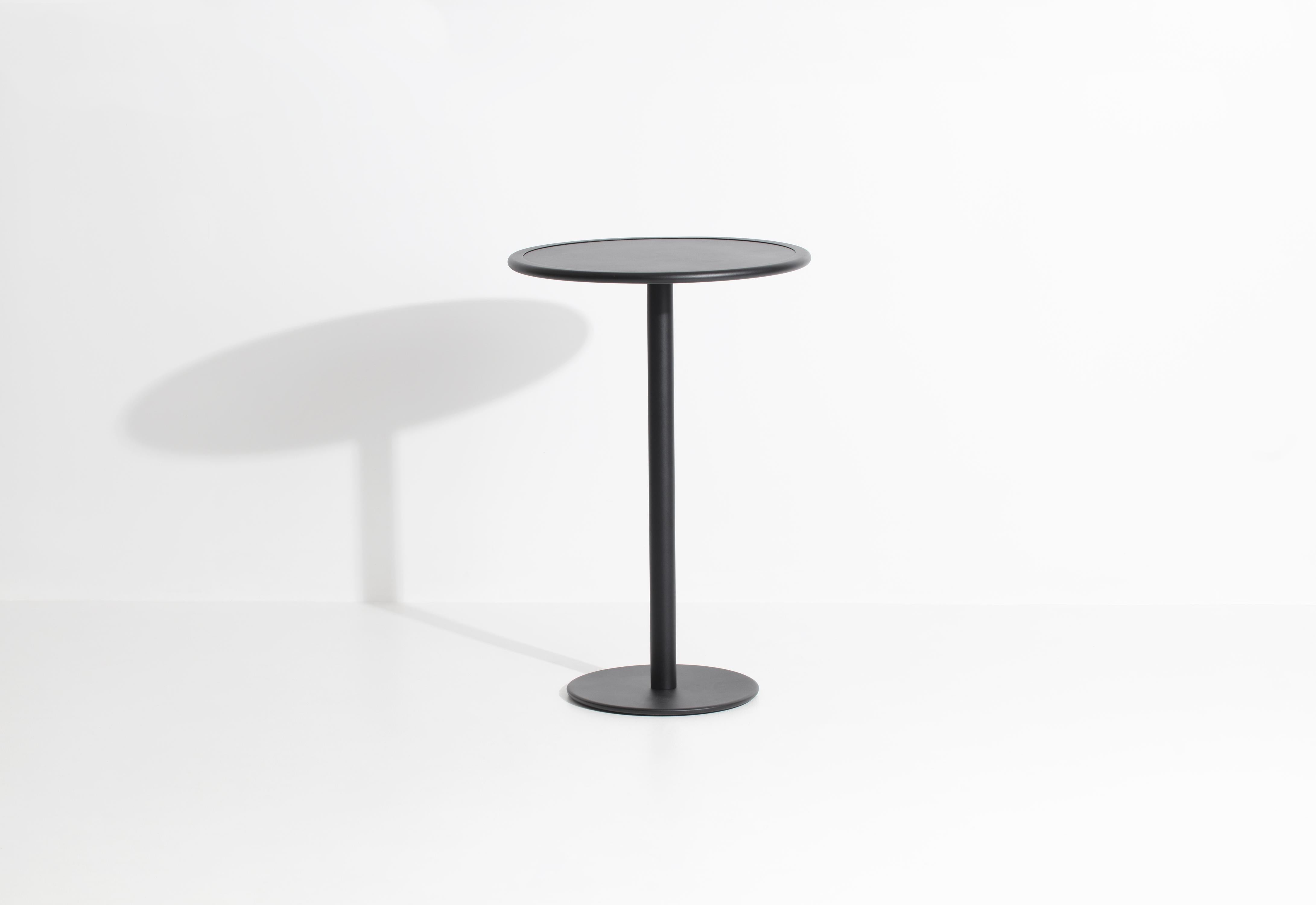 Petite Friture Week-End Round High Table in Black Aluminium by Studio BrichetZiegler, 2017

The week-end collection is a full range of outdoor furniture, in aluminium grained epoxy paint, matt finish, that includes 18 functions and 8 colours for