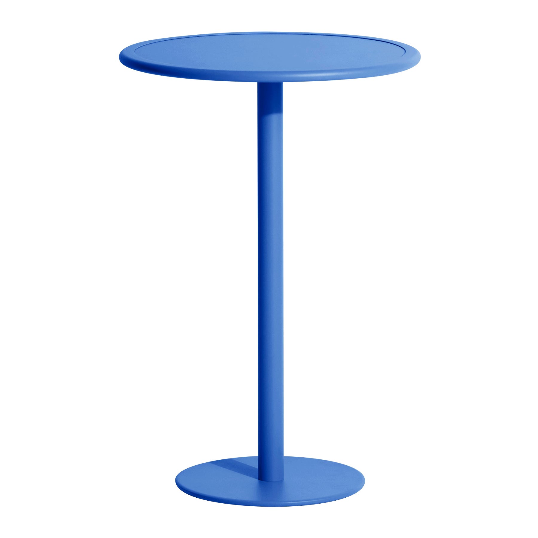 Tavolo alto rotondo Petite Friture Week-End in alluminio blu, 2017