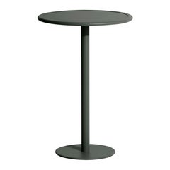 Petite table haute ronde d'appoint Week-end en verre et aluminium vert, 2017