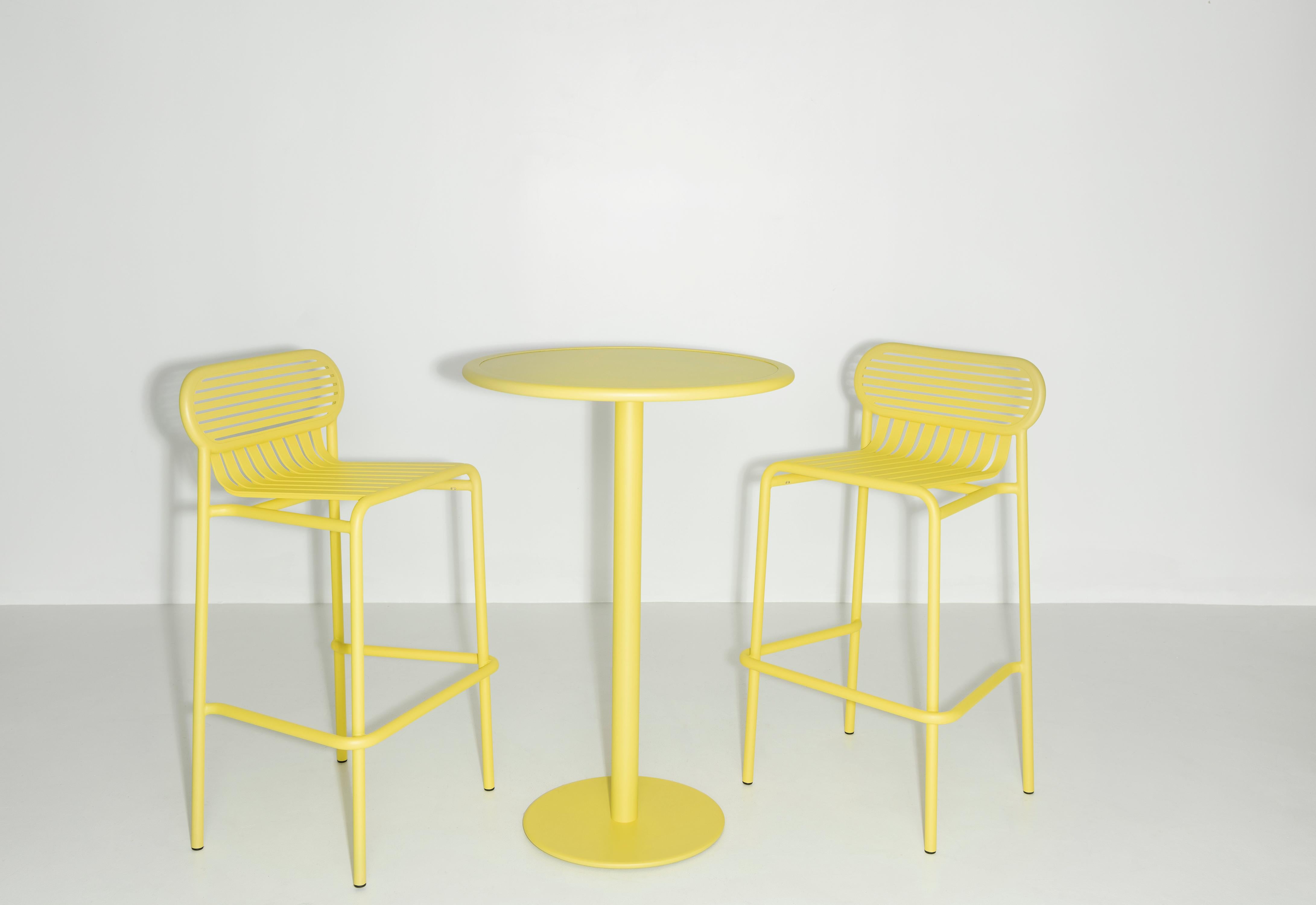 Petite Friture Week-End Round High Table in Yellow Aluminium, 2017 In New Condition For Sale In Brooklyn, NY