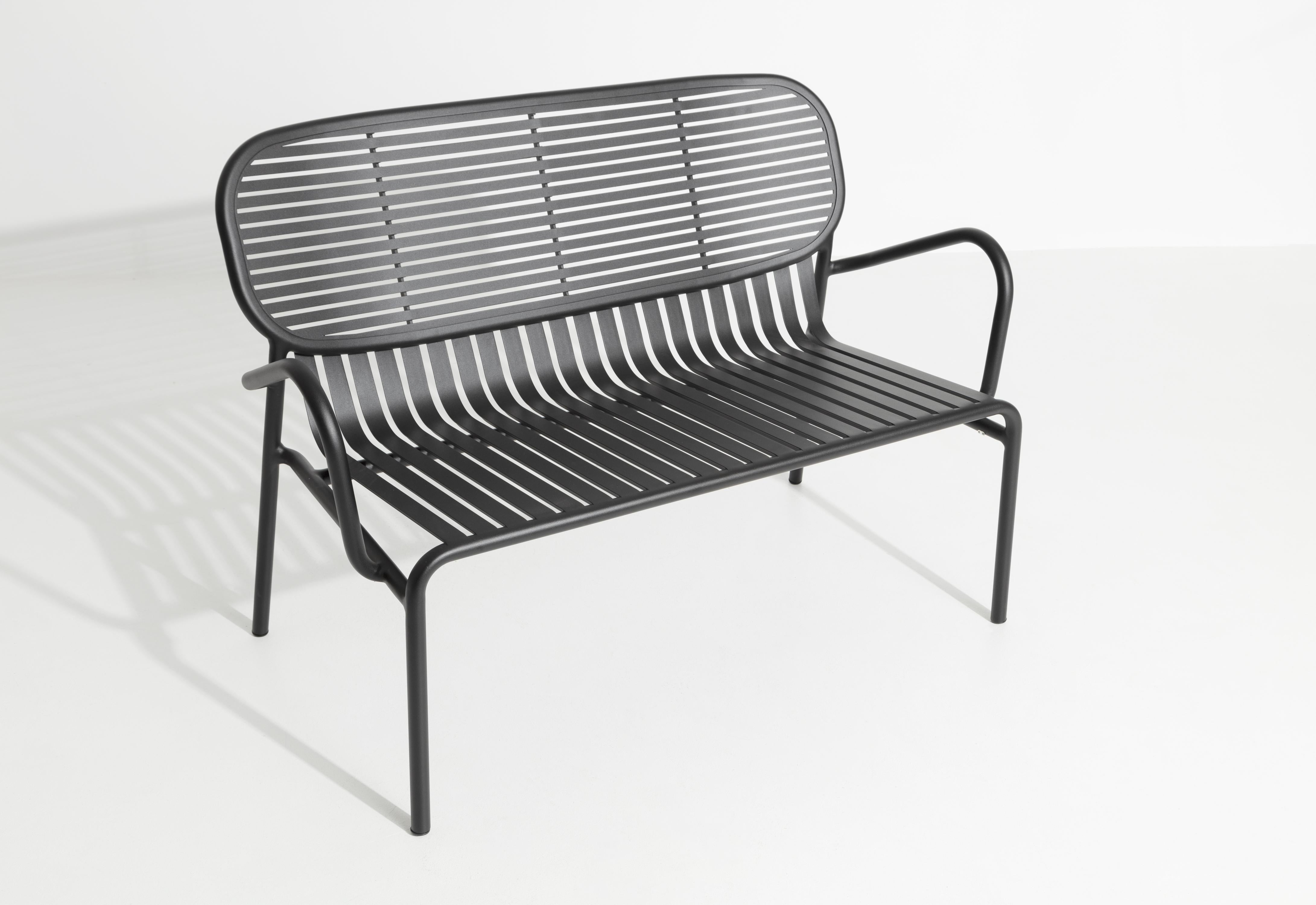 Aluminum Petite Friture Week-End Sofa in Black Aluminium by Studio BrichetZiegler For Sale