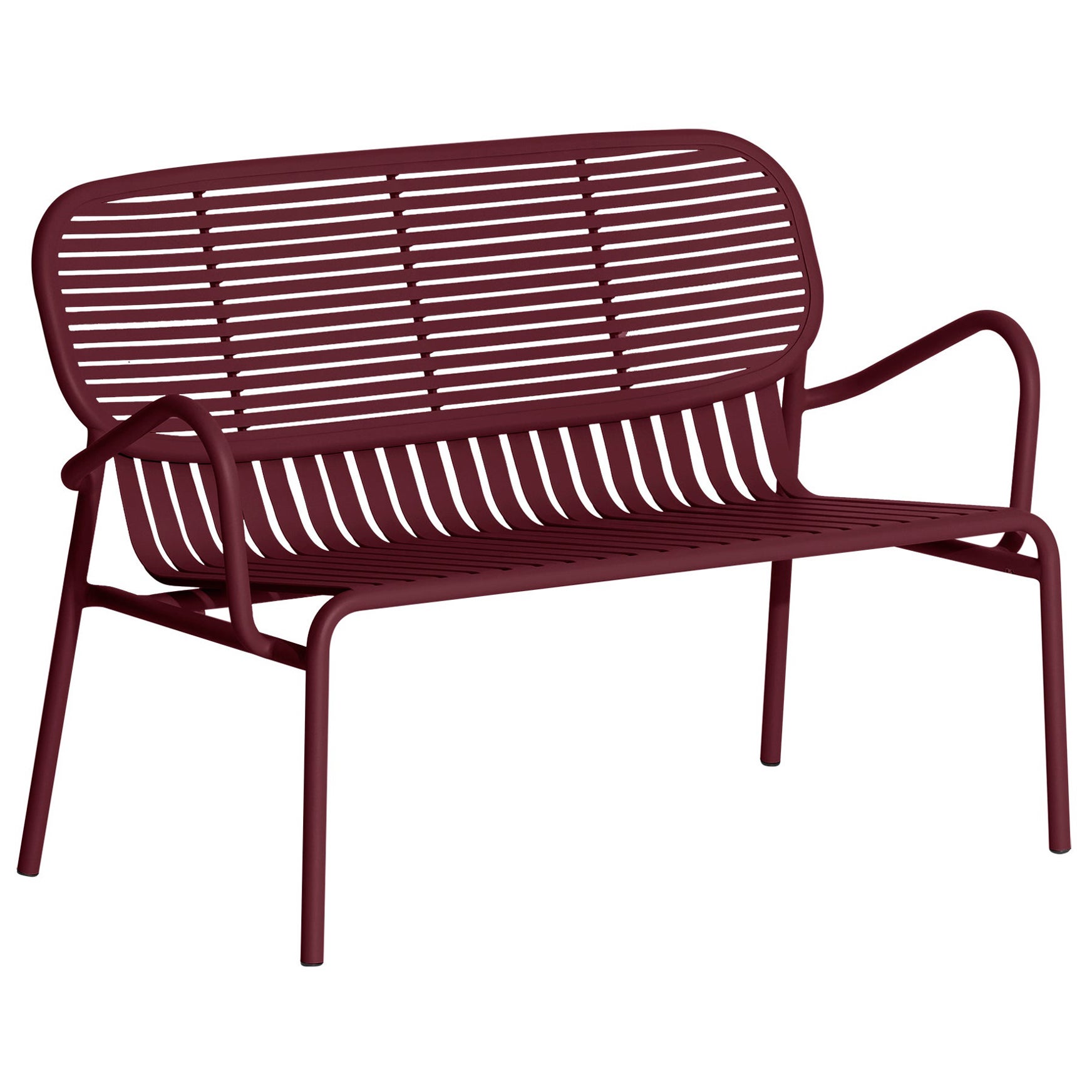 Kleines Friture Week-End-Sofa aus burgunderrotem Aluminium von Studio BrichetZiegler