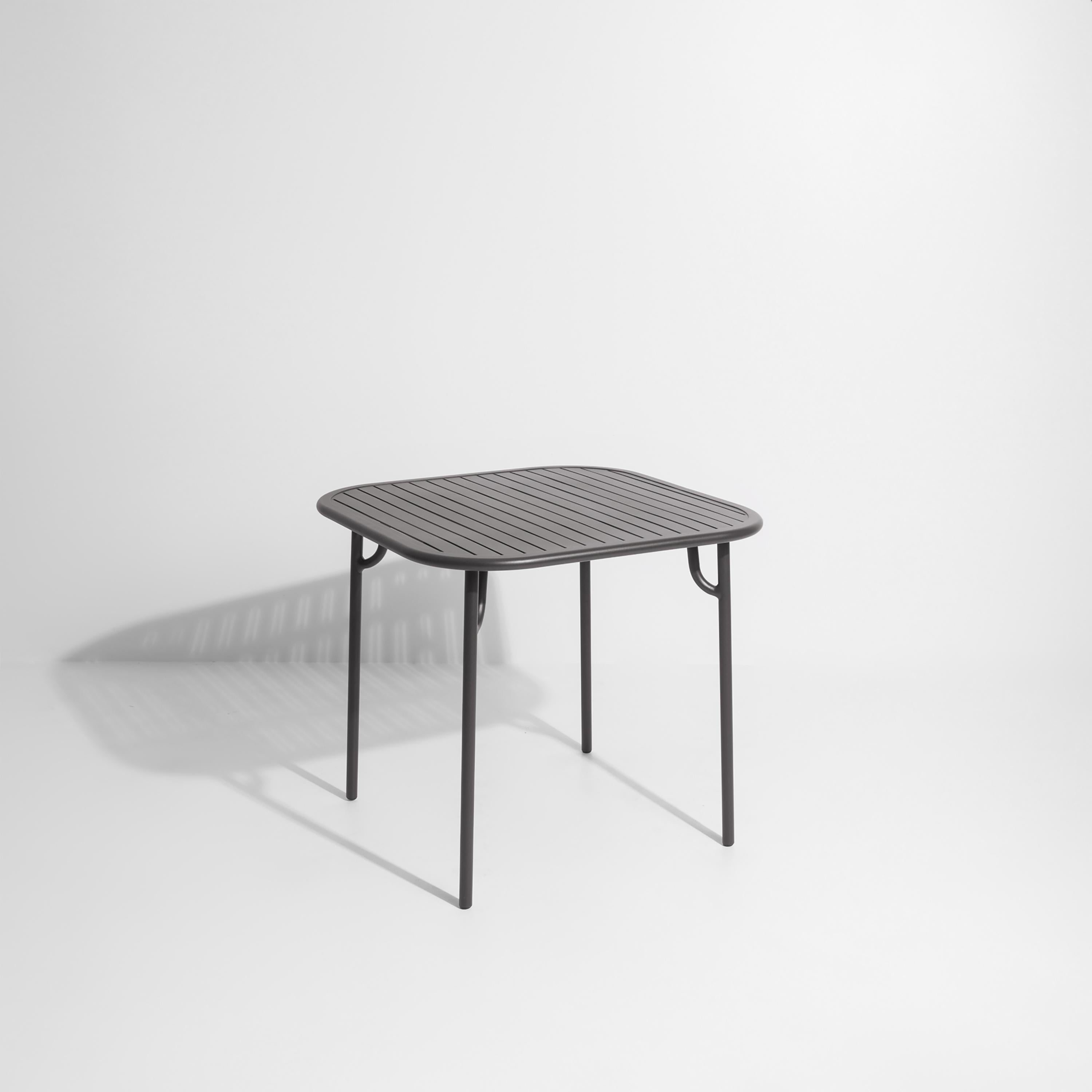 Petite Friture Week-End Square Dining Table in Anthracite Aluminium with Slats by Studio BrichetZiegler, 2017

The week-end collection is a full range of outdoor furniture, in aluminium grained epoxy paint, matt finish, that includes 18 functions