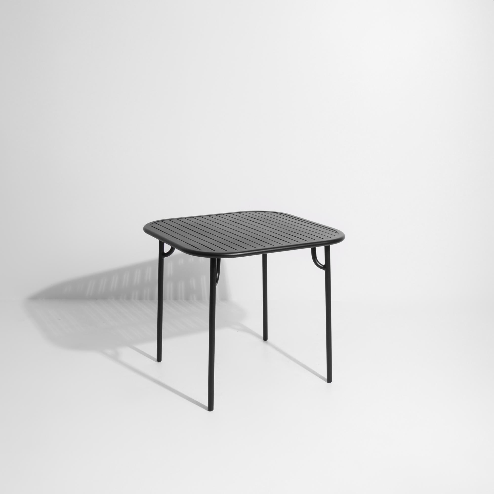 Petite Friture Week-End Square Dining Table in Black Aluminium with Slats In New Condition For Sale In Brooklyn, NY