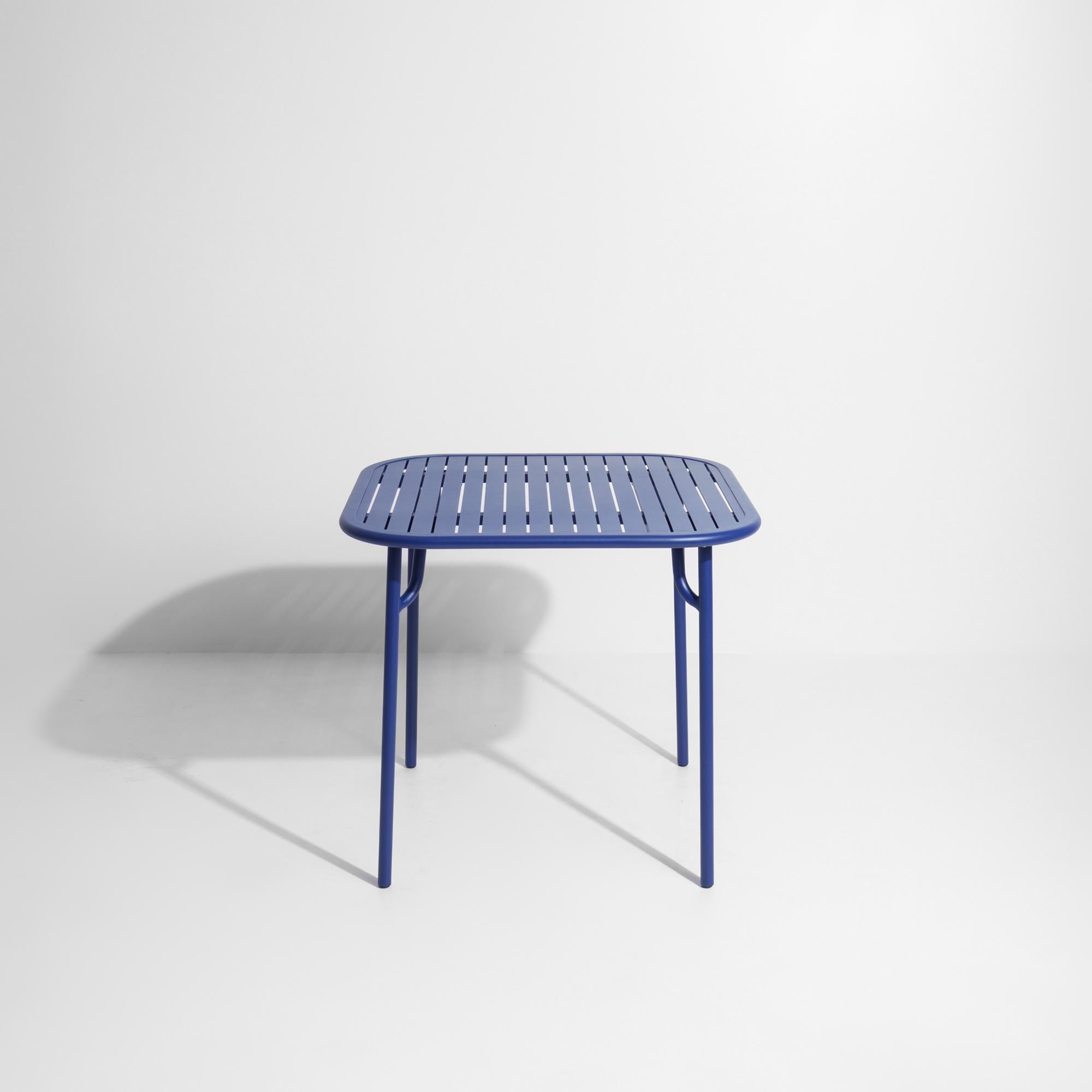 Chinese Petite Friture Week-End Square Dining Table in Blue Aluminium with Slats For Sale