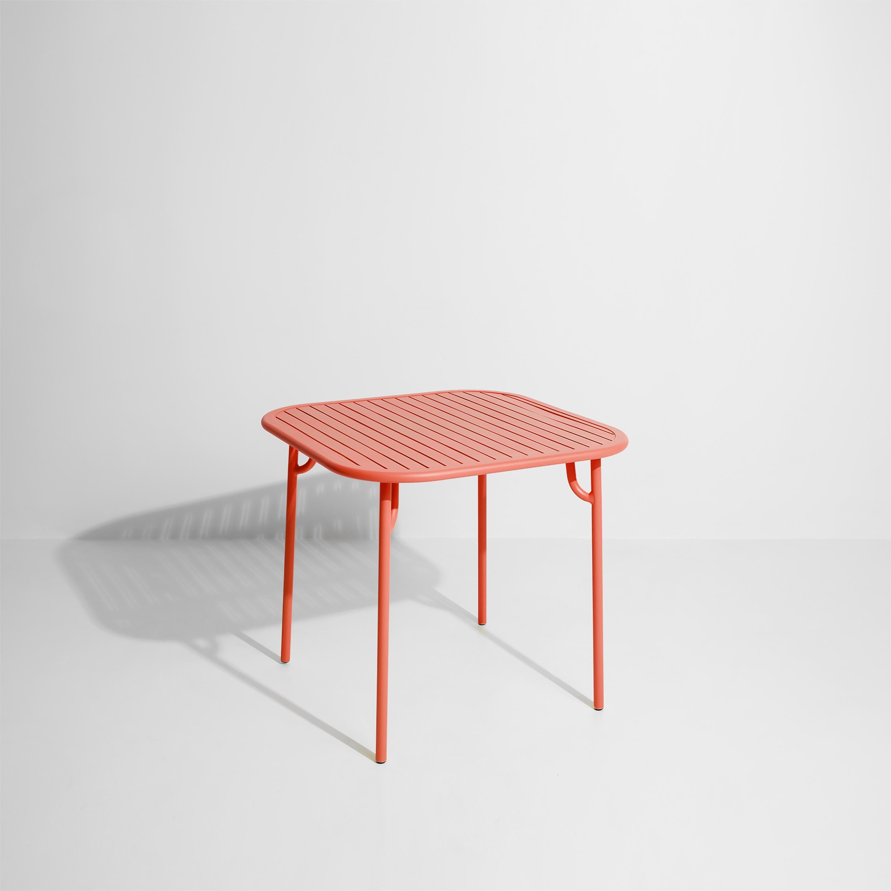 Petite Friture Week-End Square Dining Table in Coral Aluminium with Slats by Studio BrichetZiegler, 2017

The week-end collection is a full range of outdoor furniture, in aluminium grained epoxy paint, matt finish, that includes 18 functions and 8