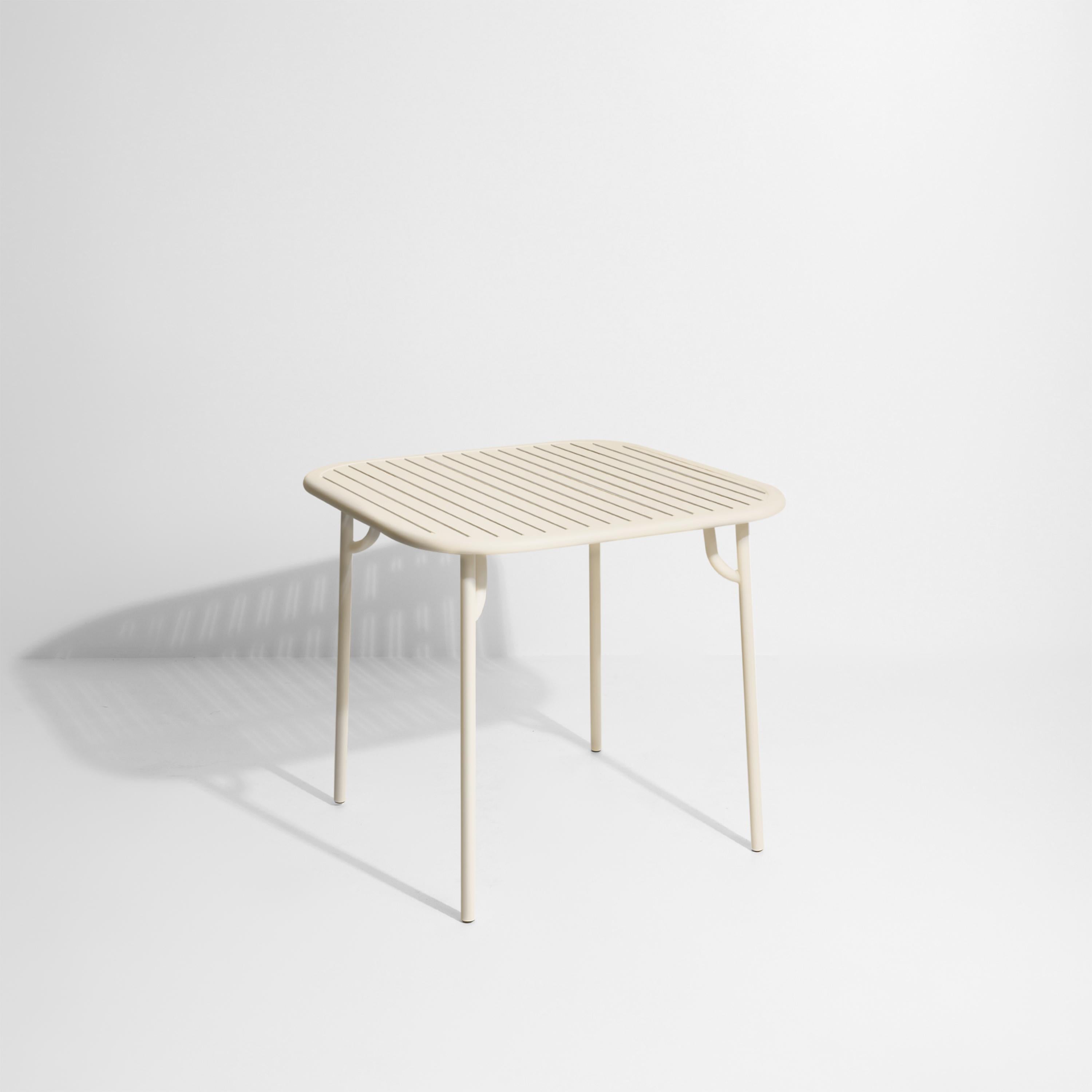 Petite Friture Week-End Square Dining Table in Ivory Aluminium with Slats by Studio BrichetZiegler, 2017

The week-end collection is a full range of outdoor furniture, in aluminium grained epoxy paint, matt finish, that includes 18 functions and 8