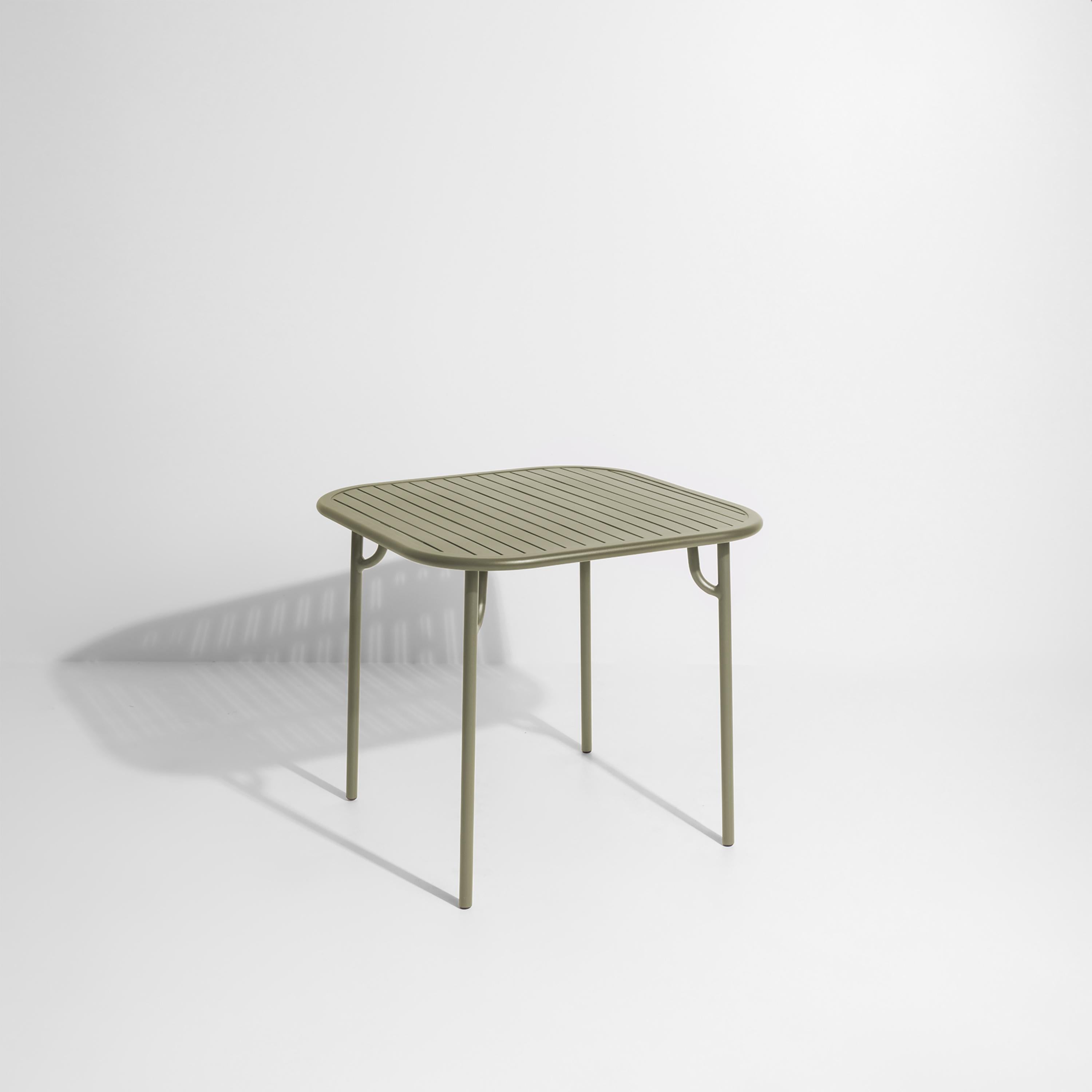 Petite Friture Week-End Square Dining Table in Jade Green Aluminium with Slats by Studio BrichetZiegler, 2017

The week-end collection is a full range of outdoor furniture, in aluminium grained epoxy paint, matt finish, that includes 18 functions