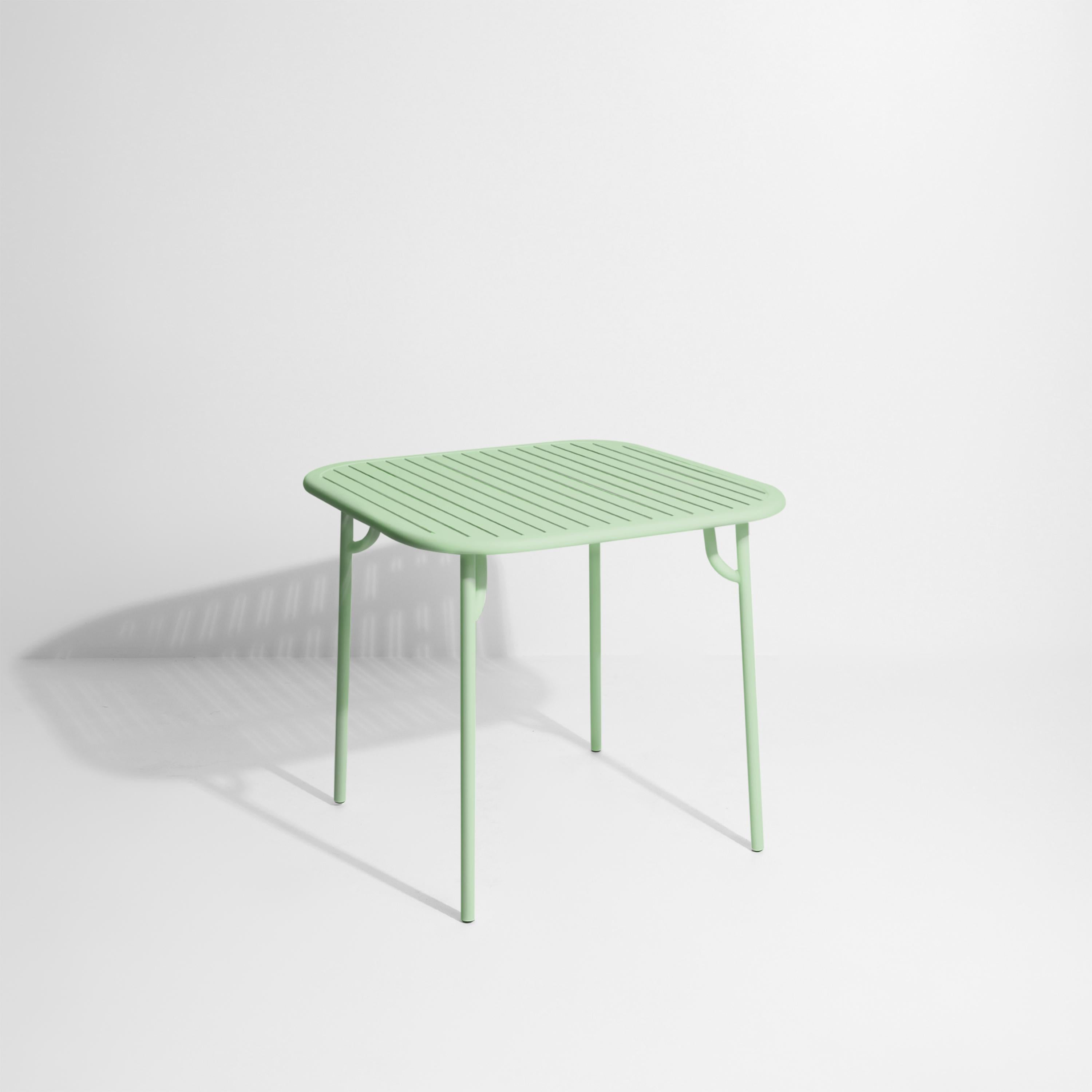 Petite Friture Week-End Square Dining Table in Pastel Green Aluminium with Slats by Studio BrichetZiegler, 2017

The week-end collection is a full range of outdoor furniture, in aluminium grained epoxy paint, matt finish, that includes 18