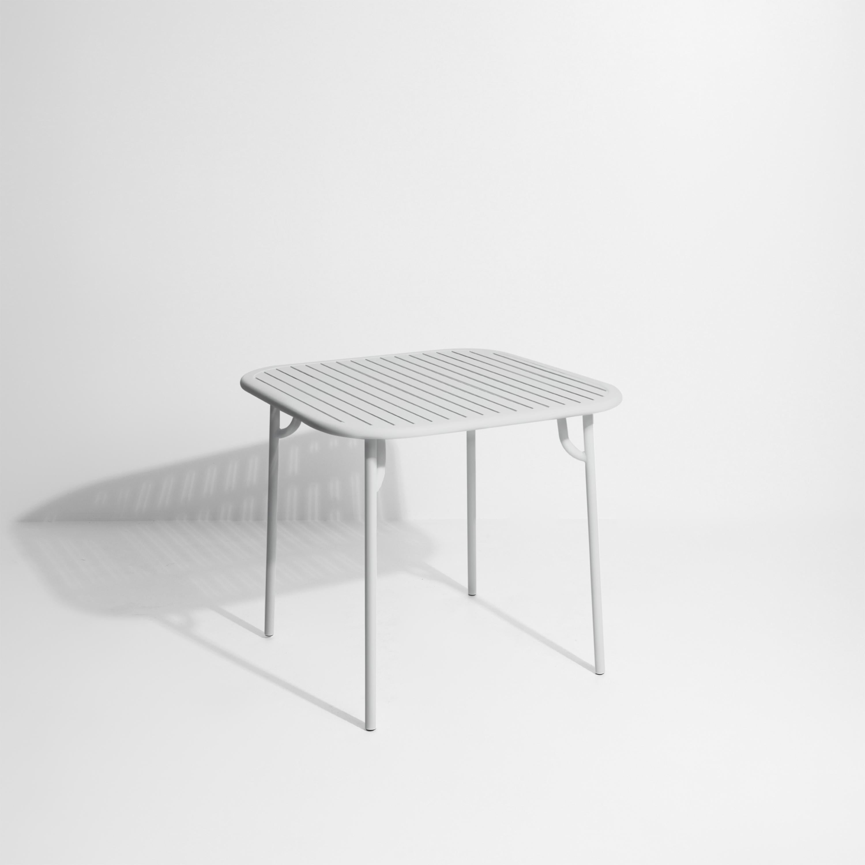 Petite Friture Week-End Square Dining Table in Pearl Grey Aluminium with Slats by Studio BrichetZiegler, 2017

The week-end collection is a full range of outdoor furniture, in aluminium grained epoxy paint, matt finish, that includes 18 functions