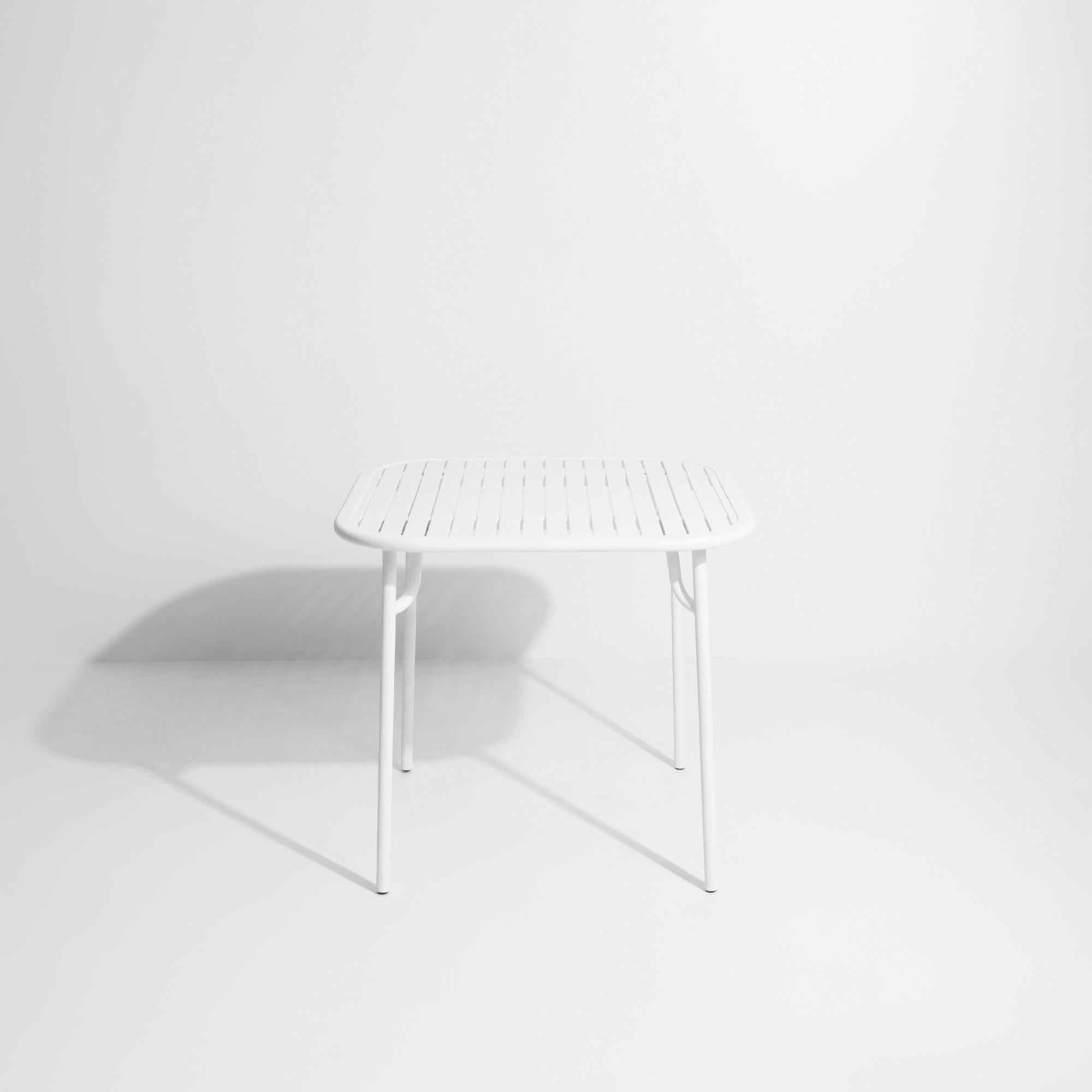 Petite Friture Week-End Square Dining Table in White Aluminium with Slats In New Condition For Sale In Brooklyn, NY