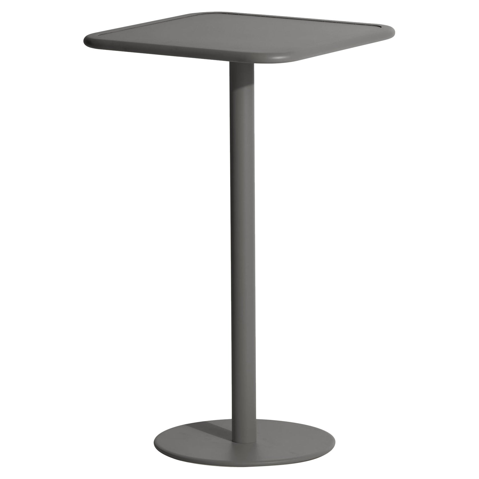 Mesa alta cuadrada Petite Friture Week-End de aluminio antracita, 2017